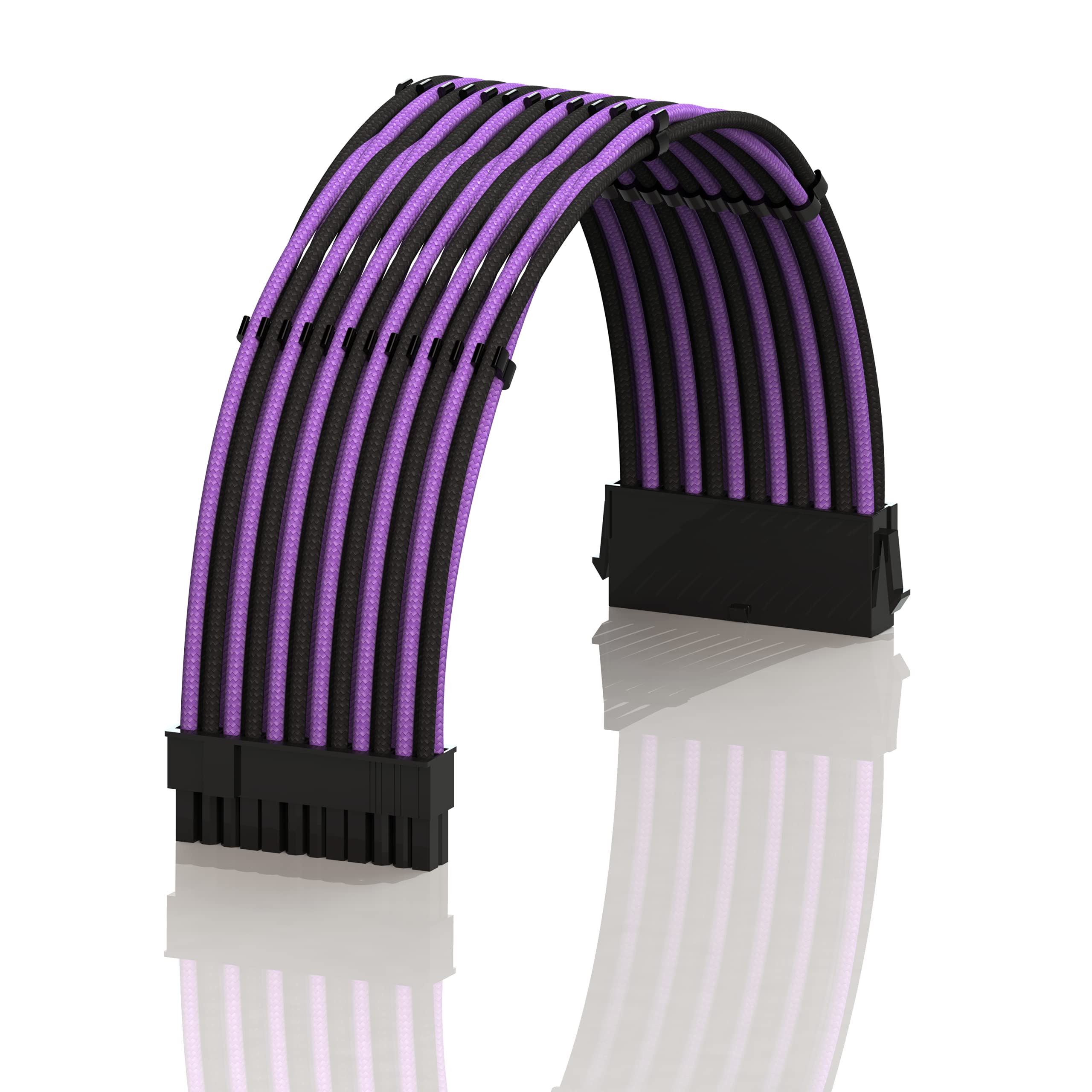 Linkup   Ava 30Cm Atx 24 Pin (20+4) Motherboard Psu Braided Sleeved Power Supply Extension Cable W/Combs?Strong & Stiff Design?S