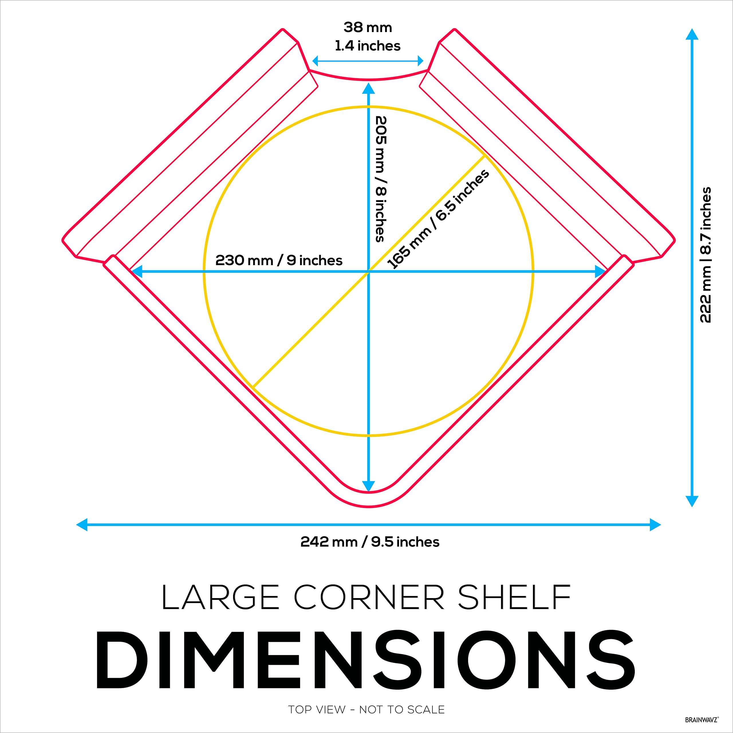 6.5'' Corner Shelf Mount For Speakers, Cameras, Baby Monitors, Plants, Books Electronics, Collectibles & More, Adhesive & Screw