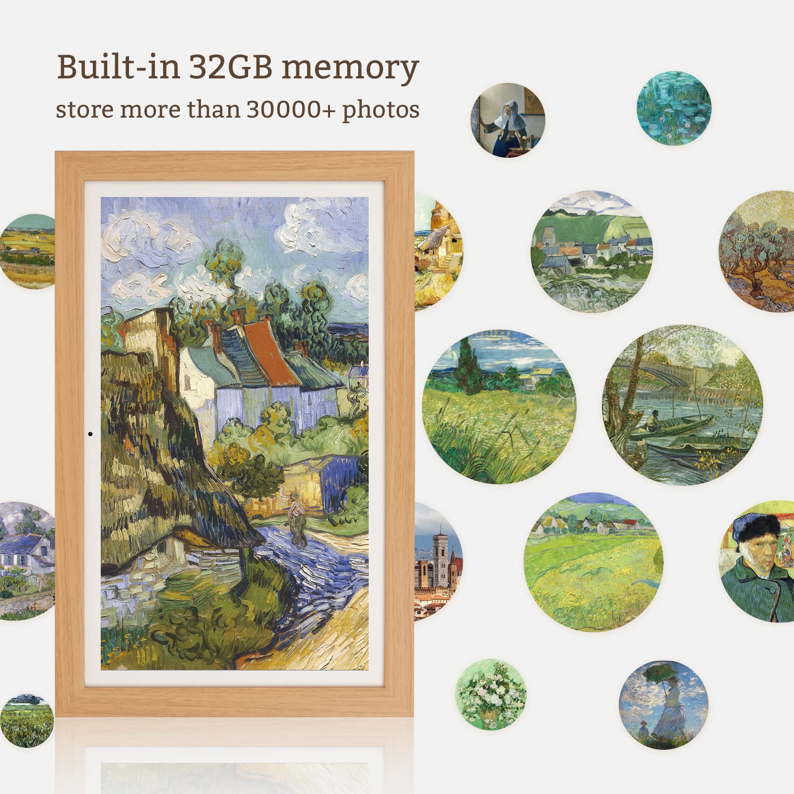 Digital Picture Frame 21.5 Inch Large Digital Photo Frame With 1920 * 1080 Ips Full Hd Touchscreen, Humblestead 32Gb Wifi Smart