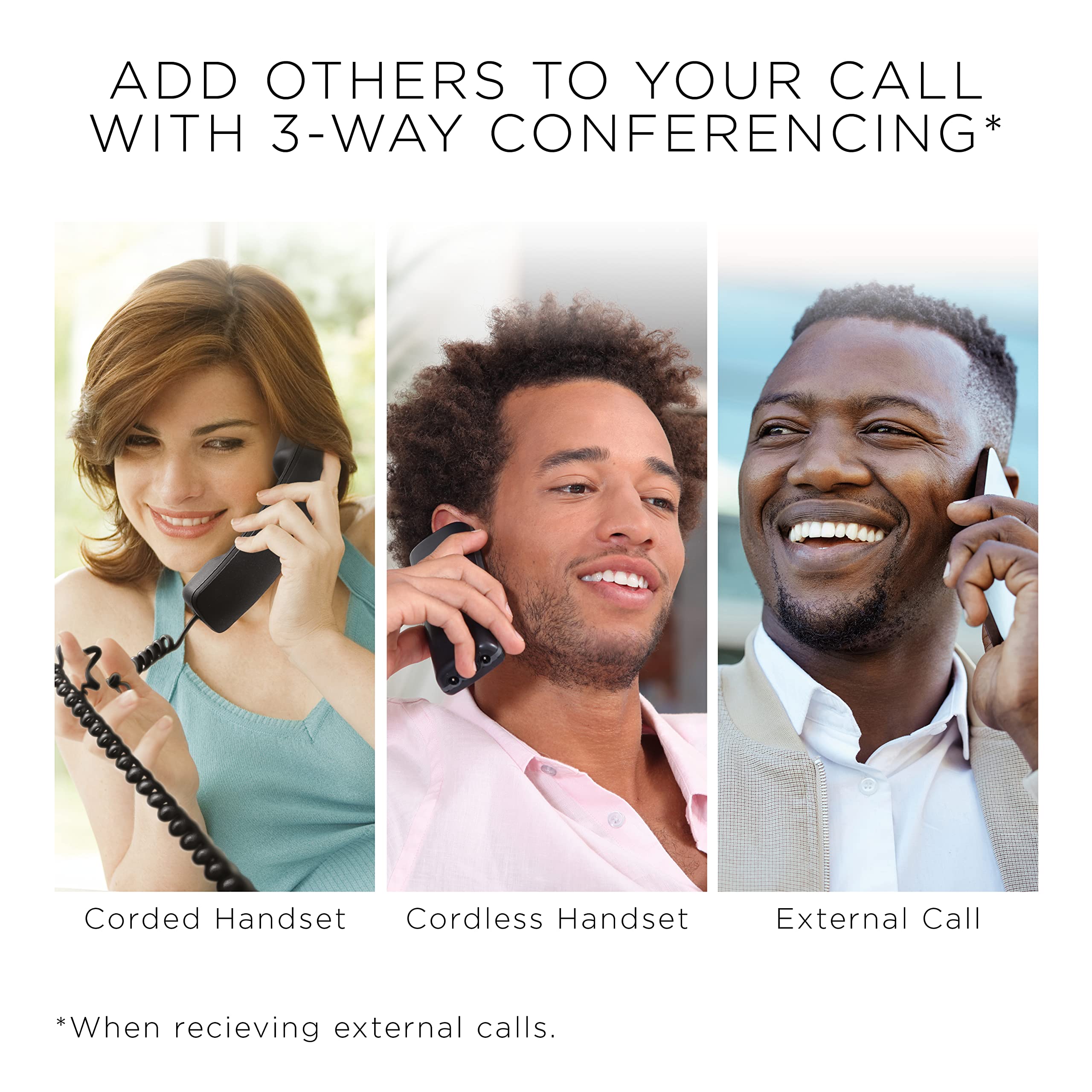 Motorola Voice C42 Corded Phone System + 2 Digital Cordless Handsets W/Answering Machine, Call Block   Black (C4202)