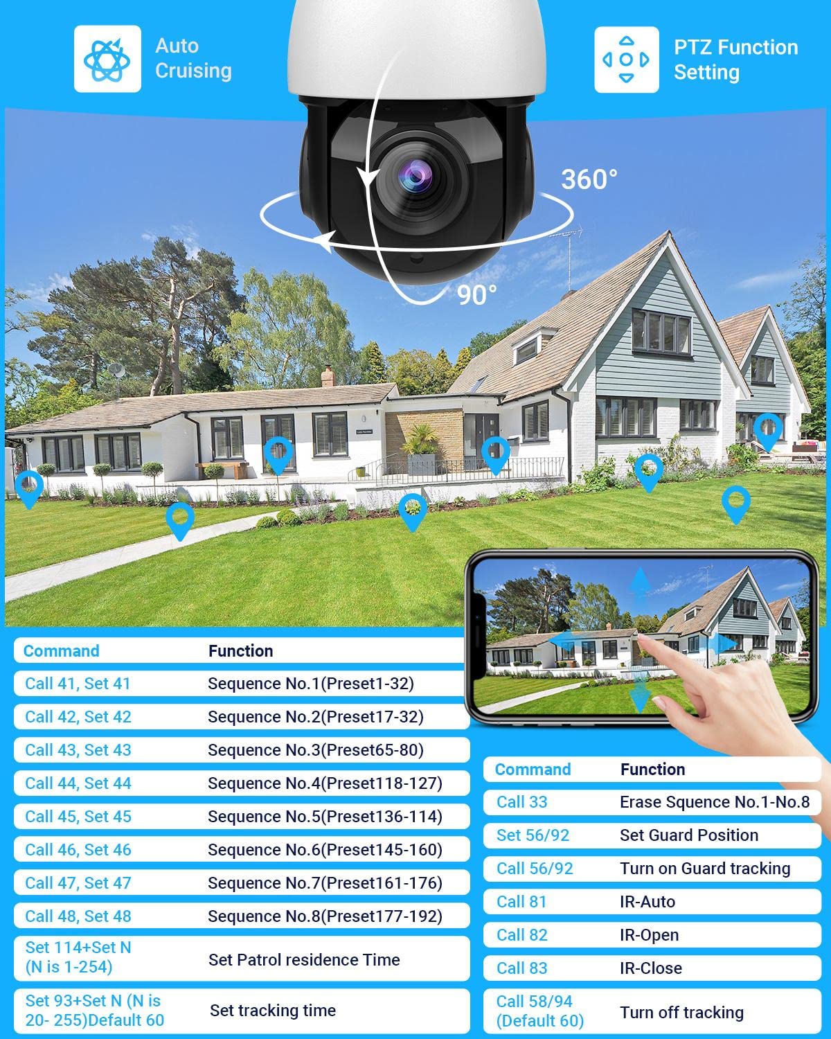 Vikylin 4K 8Mp Outdoor Ptz Ip Poe Camera With 25X Optical Zoom Auto Tracking, Ai Human/Vehicle Detection,328Ft Ir,2 Waytalk,Auto