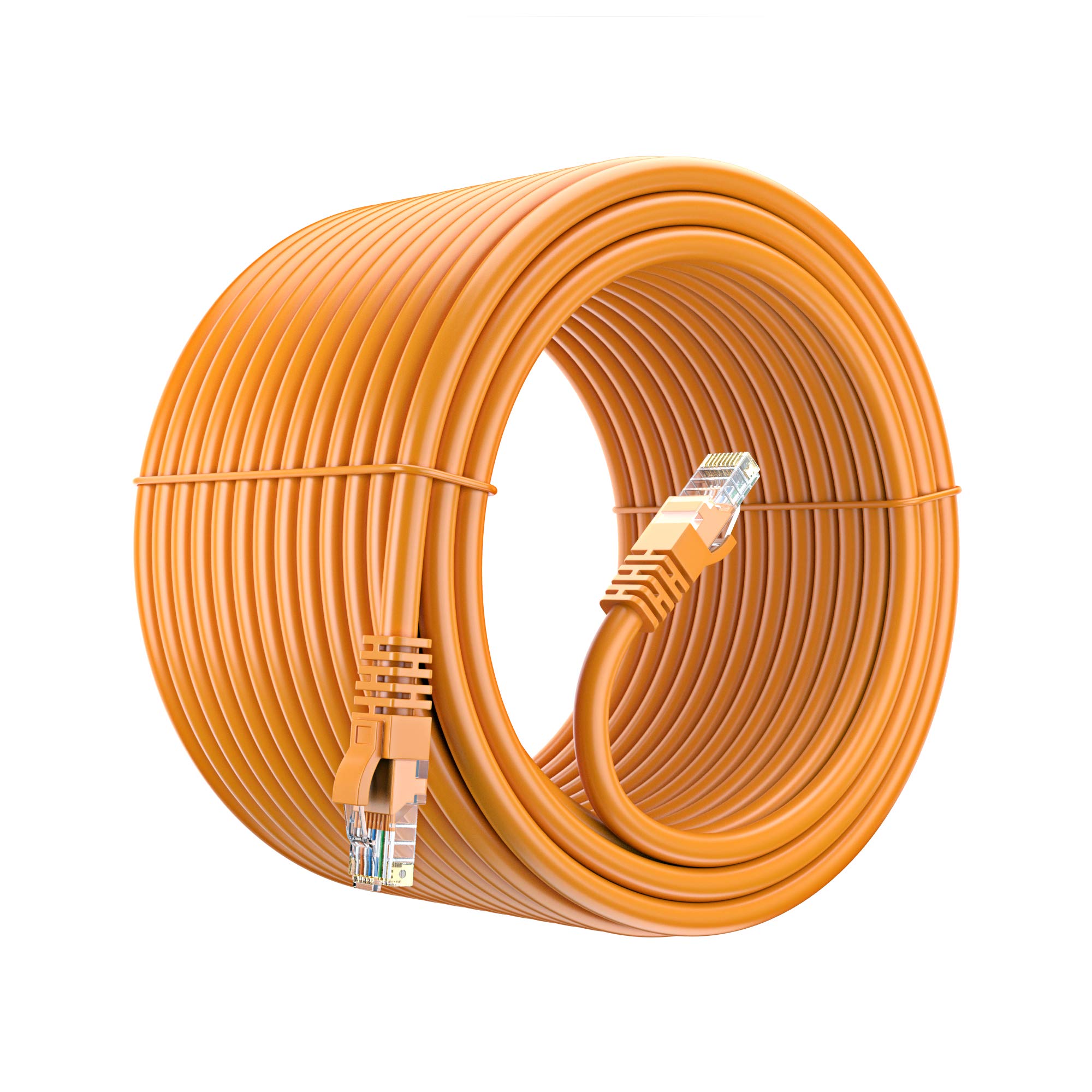 Maximm Cat 6 Ethernet Cable 200 Ft   High Speed Lan Cable, Internet Cable, Patch Cable, And Network Cable   Utp, 10Gbps, 550Mhz Ethernet Cord   Orange