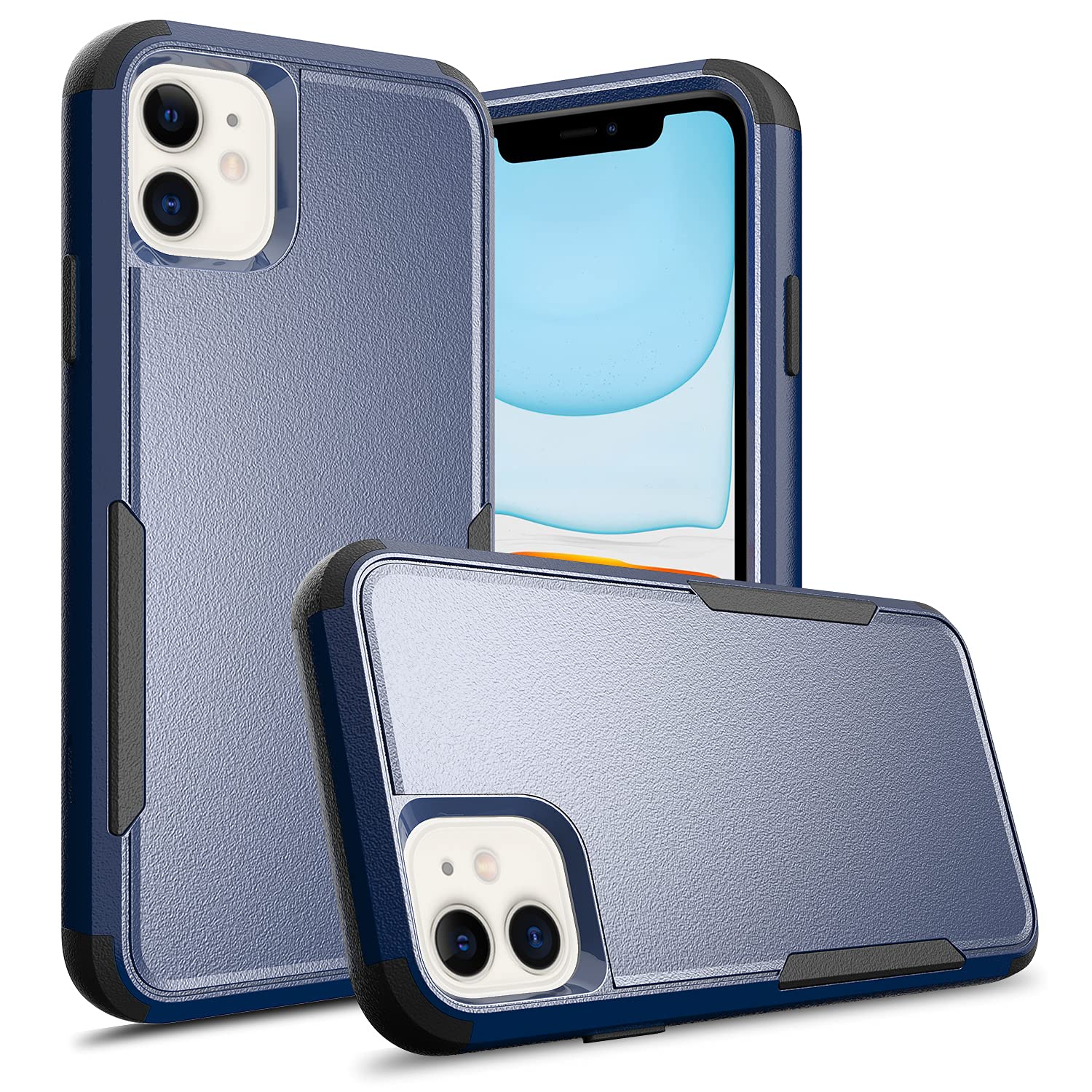 Compatible For Apple Iphone 11 Cases, Men Heavy Duty [ Blue & Black ] Cover With [ Shockproof ] Protective Phone Case For Iphone