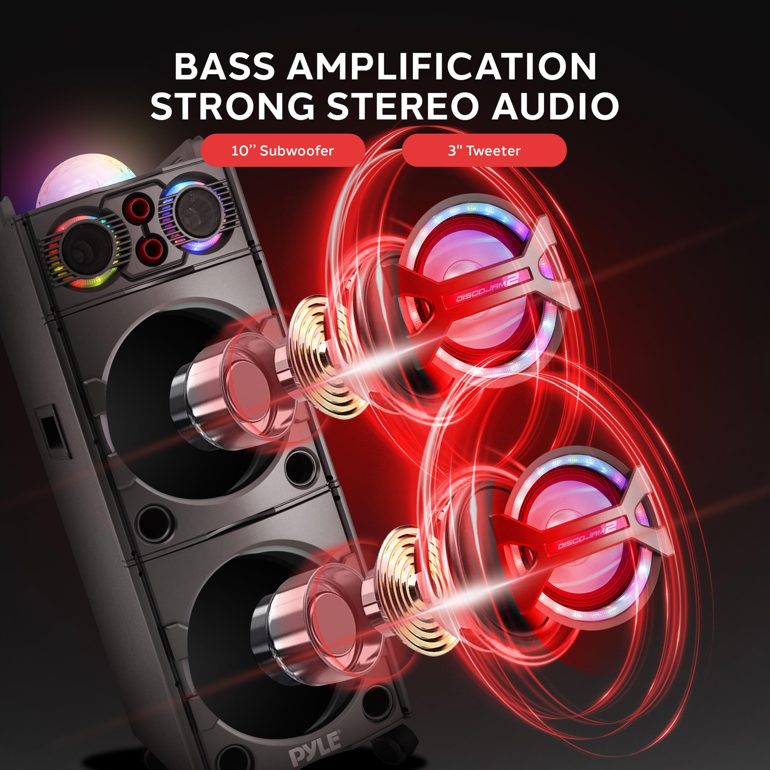 Pyle Portable Bluetooth Pa Speaker System   2000W Active Powered Outdoor Bluetooth Speaker Portable Pa System W/ Microphone In,