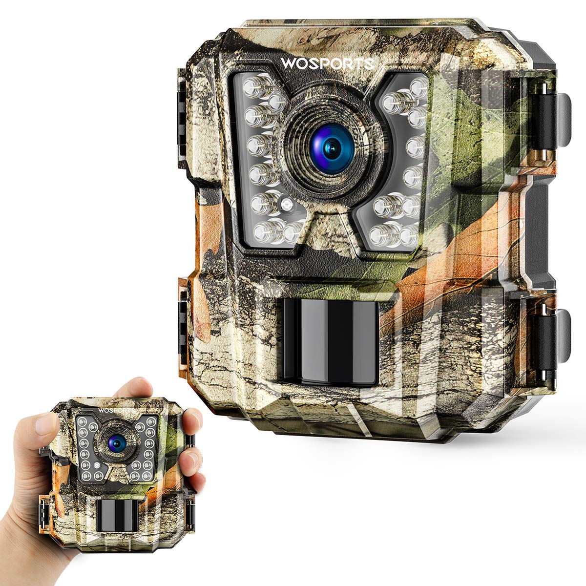 Wosports Mini Trail Camera,24Mp 1080P Hd Game Hunting Camera Motion Activated With Ir Night Vision Waterproof Video Cam For Wild