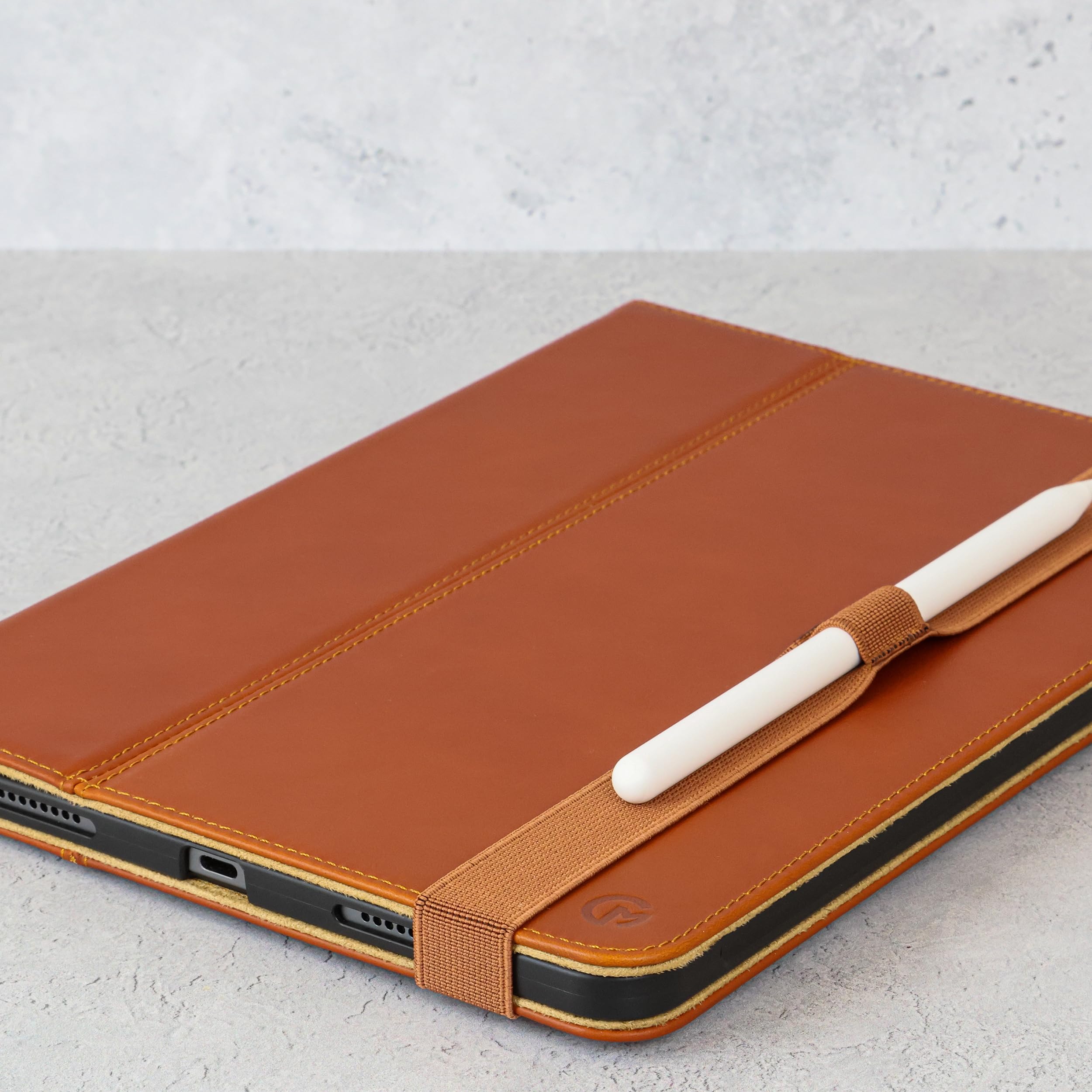 Casemade Real Leather Case Compatible With Ipad 10.9    10Th Gen (2022)   Full Grain Leather Cover, Auto Sleep/Wake, Dual Stand