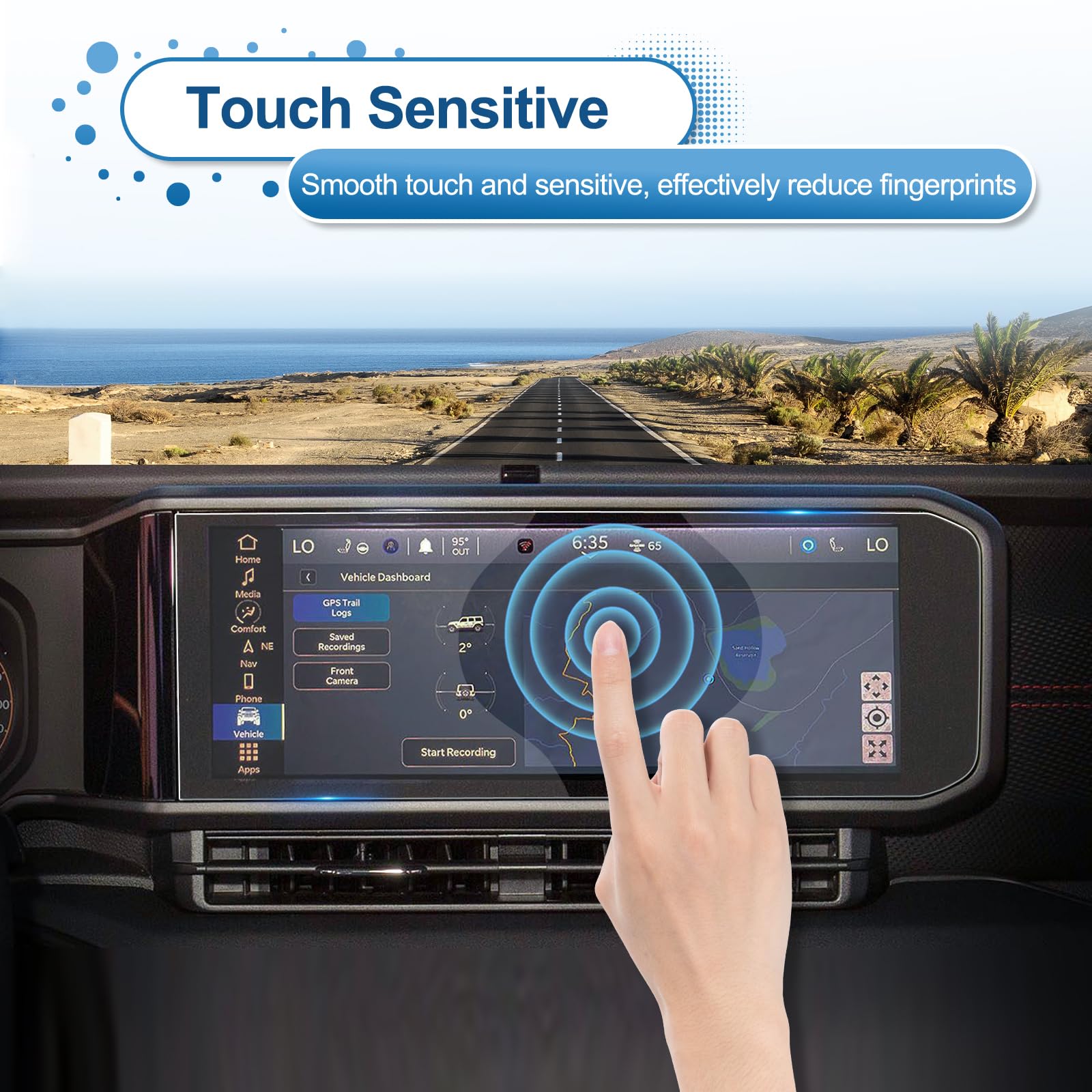 Coleya 2024 Wrangler Screen Protector For Jeep Wrangler (Sport/Sport S/Willys/Rubicon/Sahara/Rubicon X/High Altitude/Rubicon 392