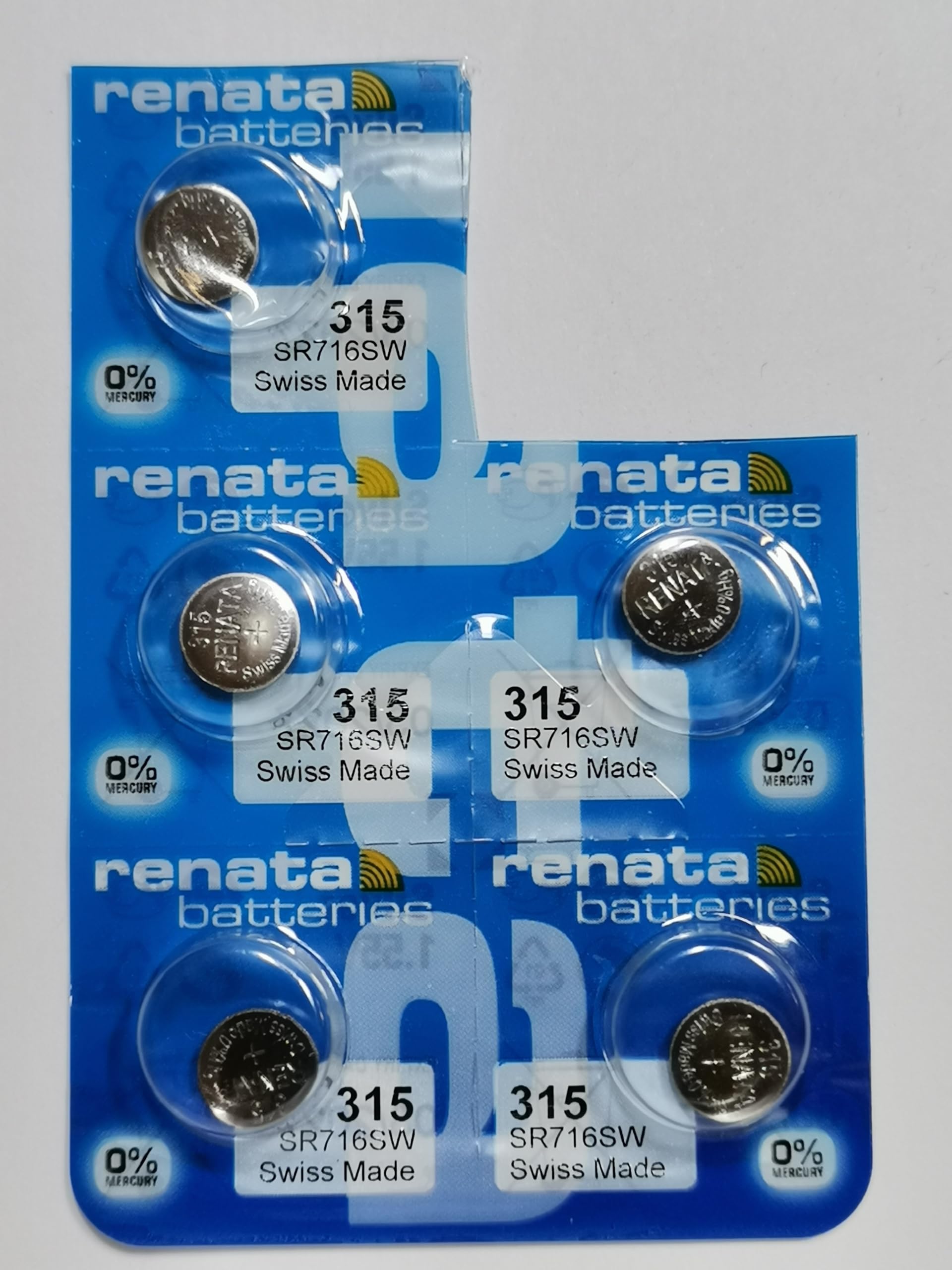 Renata Batteries 315 Silver Oxide Watch Battery (5 Pack)