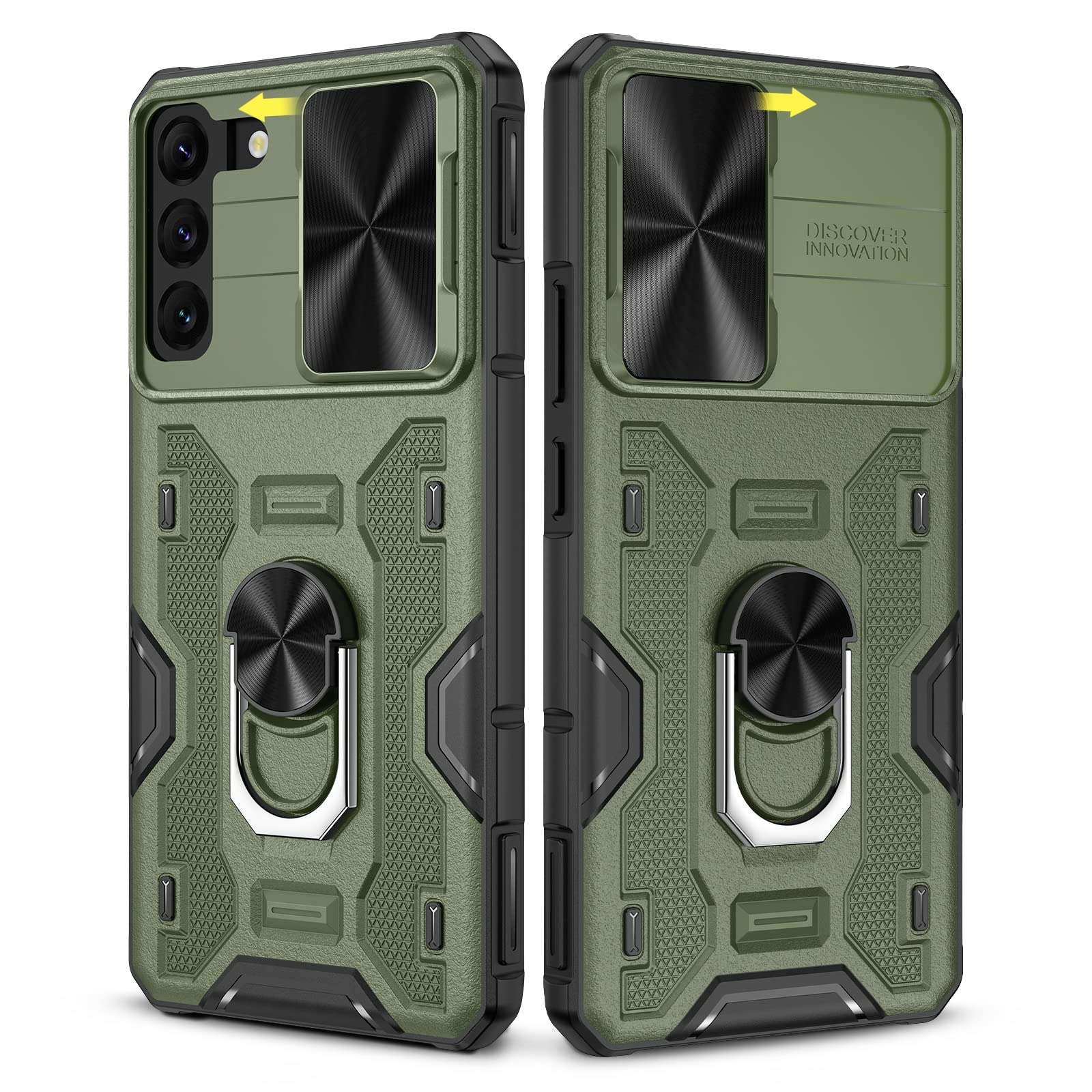 Caka For S22 Plus Case, Samsung Galaxy S22 Plus Case With Camera Cover & Kickstand With Built In 360    Rotate Ring Stand Magnet