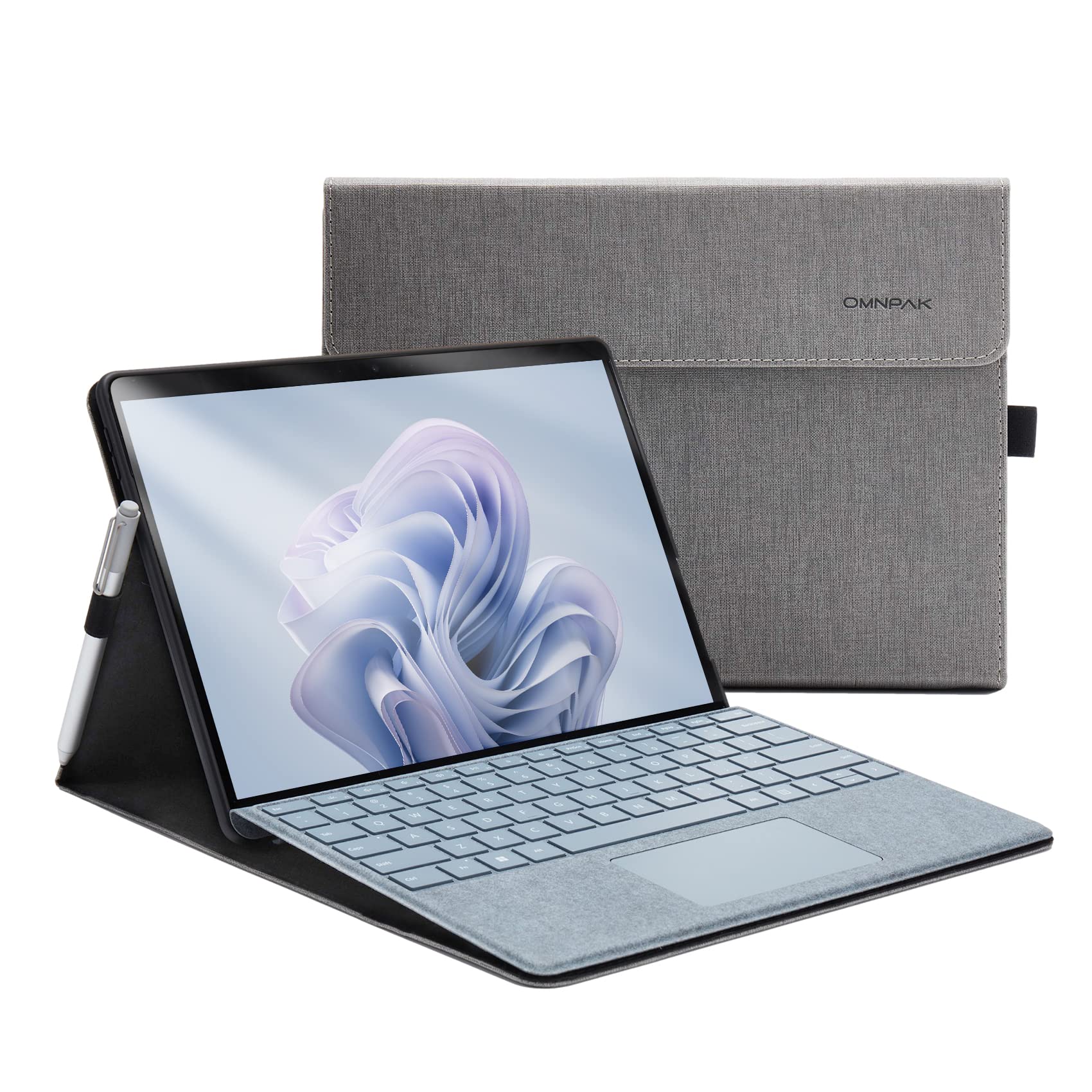 Omnpak Microsoft Surface Pro 9 Case And Cover, Lightweight Protective, Multiple Angle, Stylus Holder, Designed For Surface Pro 9