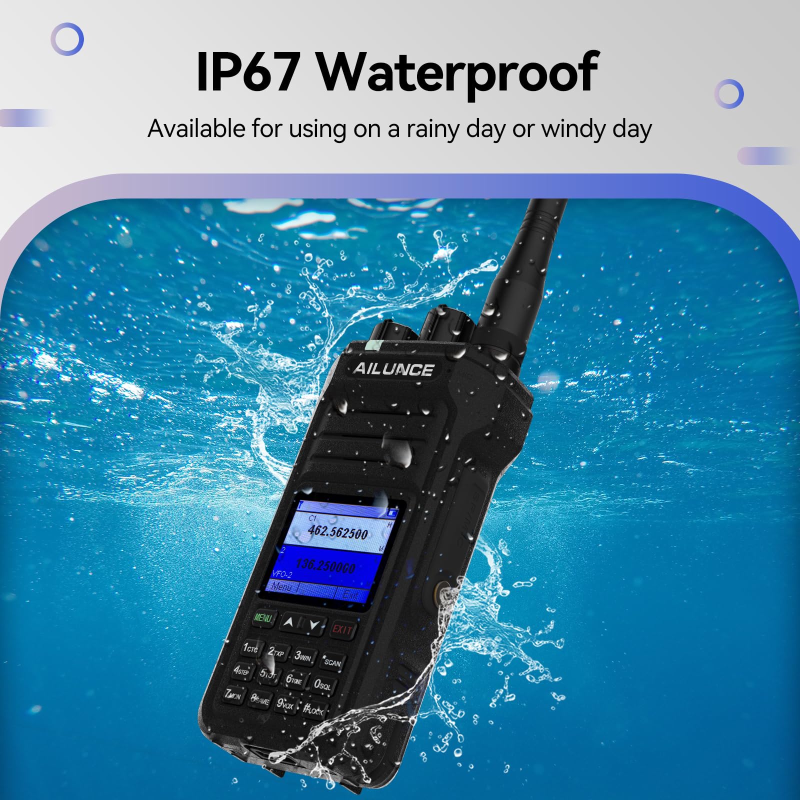 Retevis Ailunce Ha1G Gmrs Radio, Gmrs Handheld Radio With Cable, Ip67 Waterproof, Noaa, 2800Mah, Gmrs Repeater Capable Two Way Radio With Usb C Charging