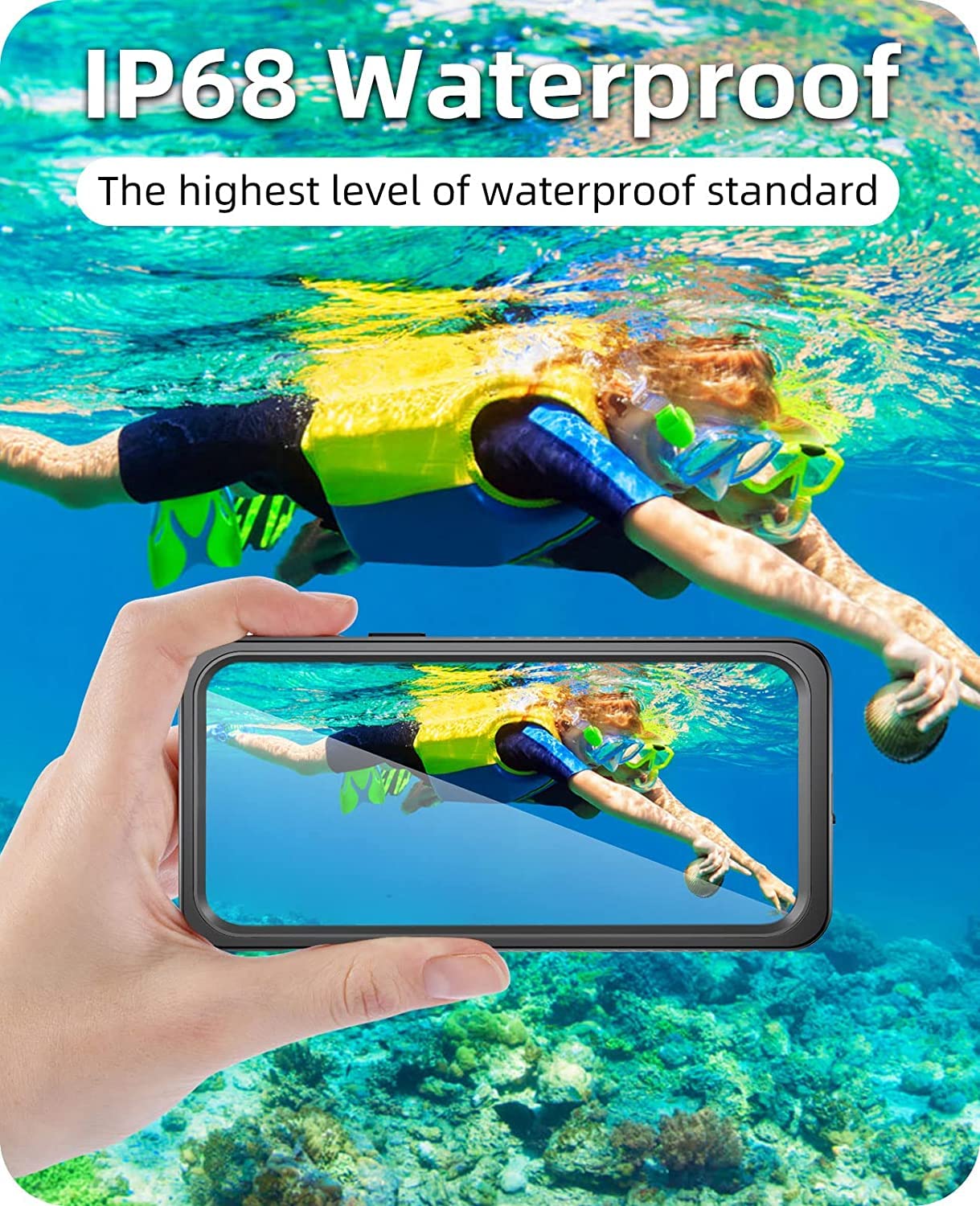 Wifort For Iphone 12 Waterproof Case - [Certified Water Proof & Military Protection] With [Built-In Screen Protector], Full Body