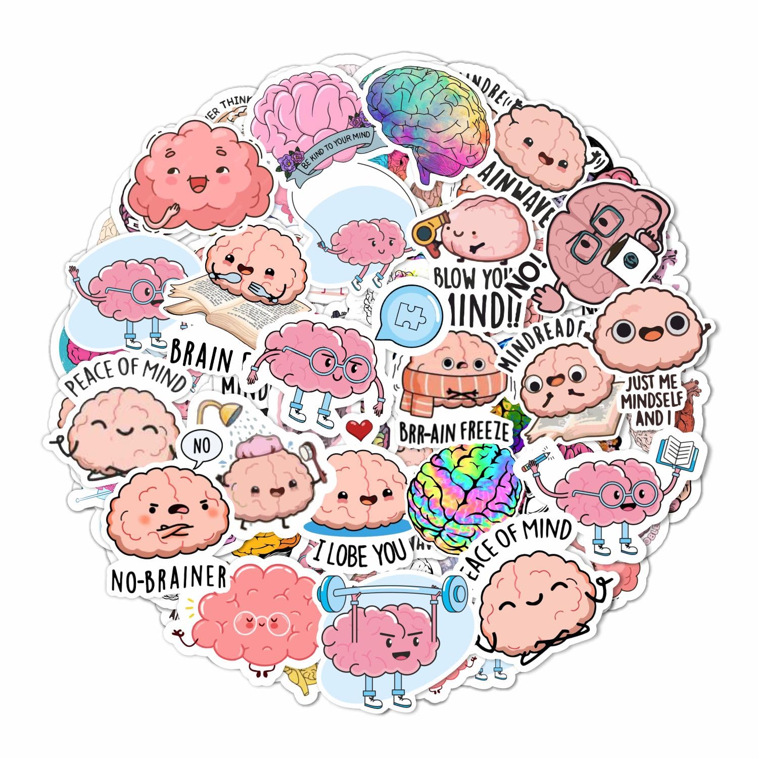 Brain Stickers For Water Bottle And Laptop   Brain Party Favors & Decorations, Waterproof Vinyl Decals, Science And Anatomy Stic