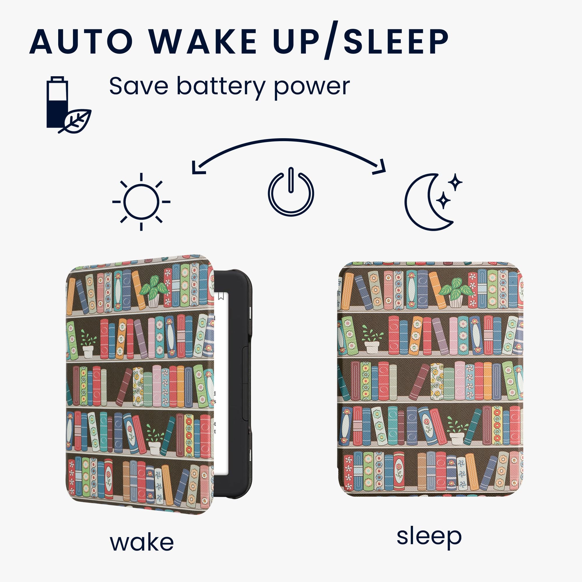 Kwmobile Case Compatible With Barnes & Noble Nook Glowlight 4 / 4E Case   Ereader Cover   Summer Library Blue/Green/Dark Pink