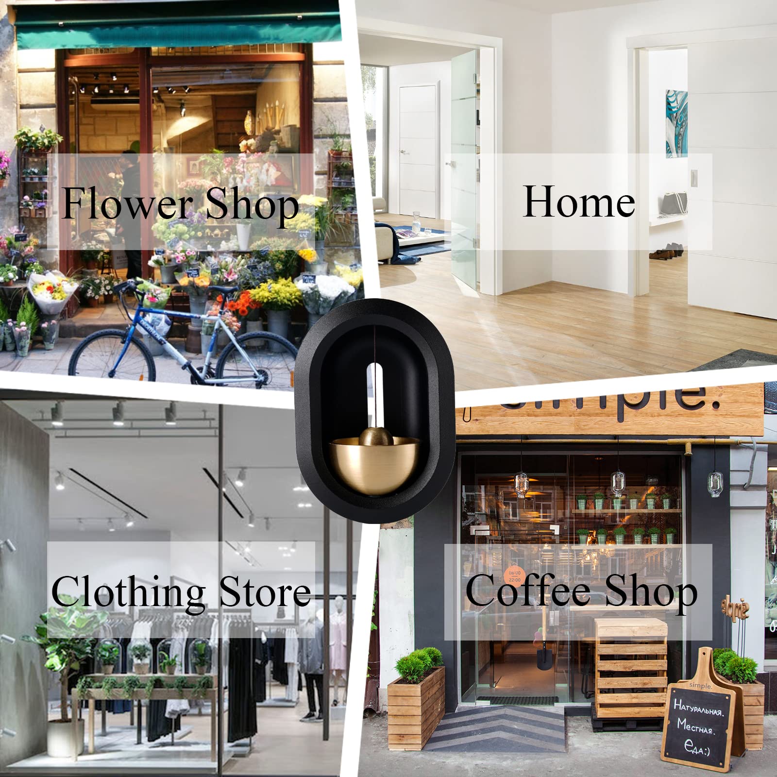 Shopkeepers Bell For Door Opening, Door Chime For Business When Entering, Hanging Bells For Home Office Store Door Entry Alert C