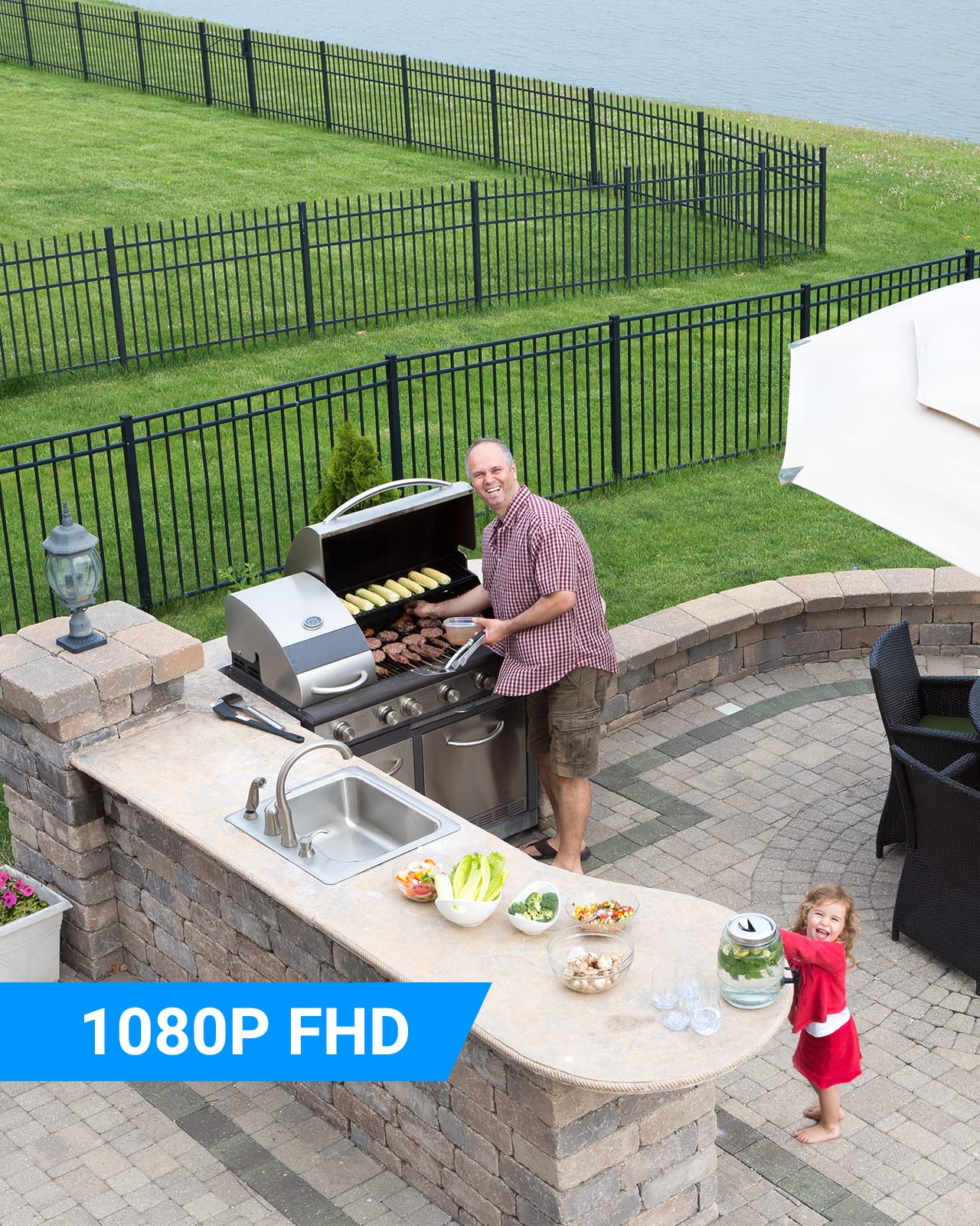 Annke 2Pack 2Mp 1080P Ahd Cctv Home Surveillance Dome Wired Pt Camera With 350 Pan And 90 Tilt, 100Ft Ir Night Vision, Ip65 Weat