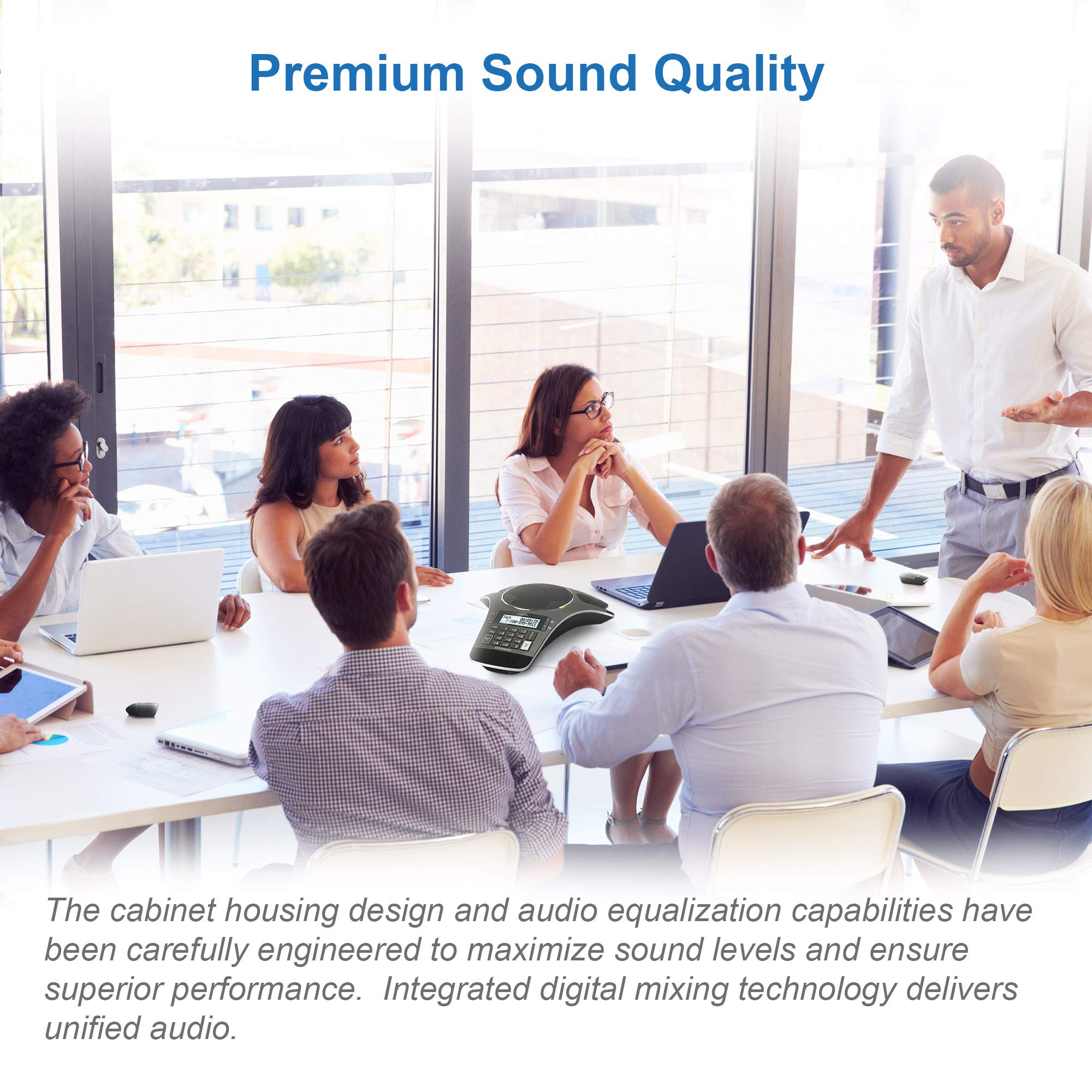 Vtech Vcs702 Erisstation Dect 6.0 Conference Phone With Two Wireless Mics Using Orbitlink Wireless Technology