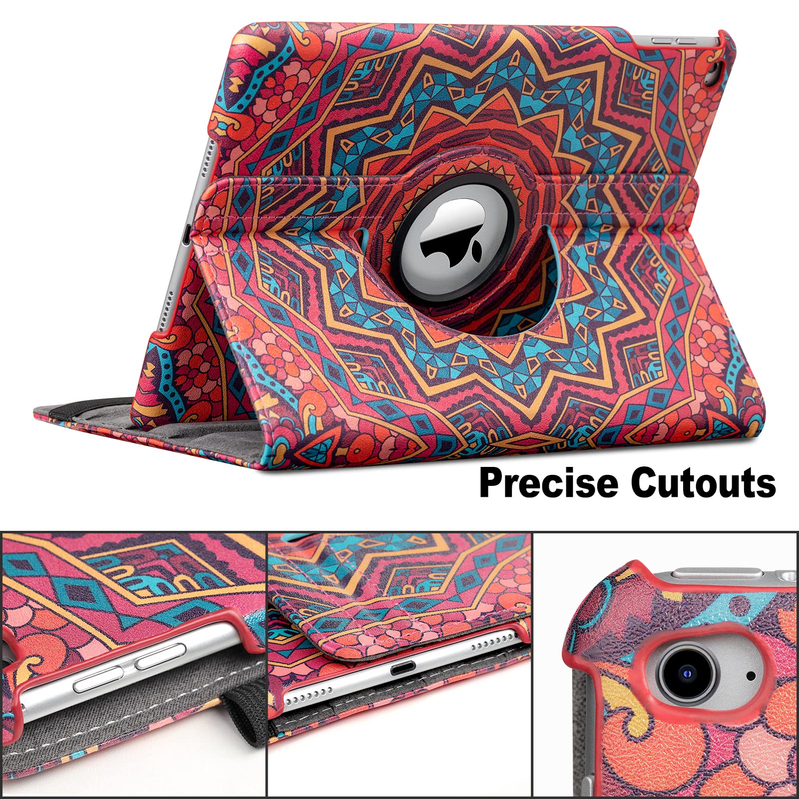 Case For Ipad 9.7 Inch Case Fit Ipad 9.7 2018 2017 / Ipad Air 2 / Ipad Air  360 Degree Rotating Case Cover For Ipad 9.7'' (5Th G