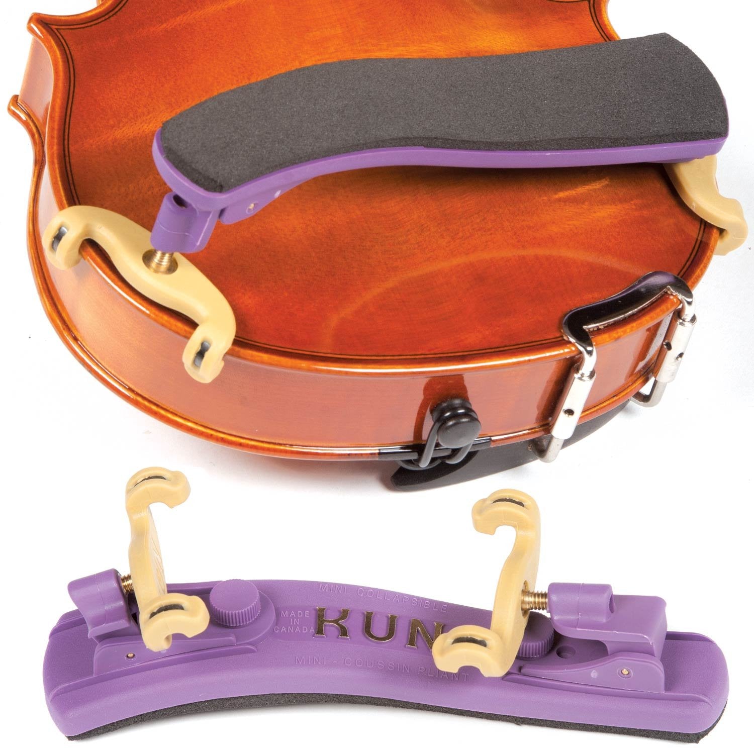 Kun Collapsible Mini Purple Shoulder Rest For 1/16 1/4 Violin