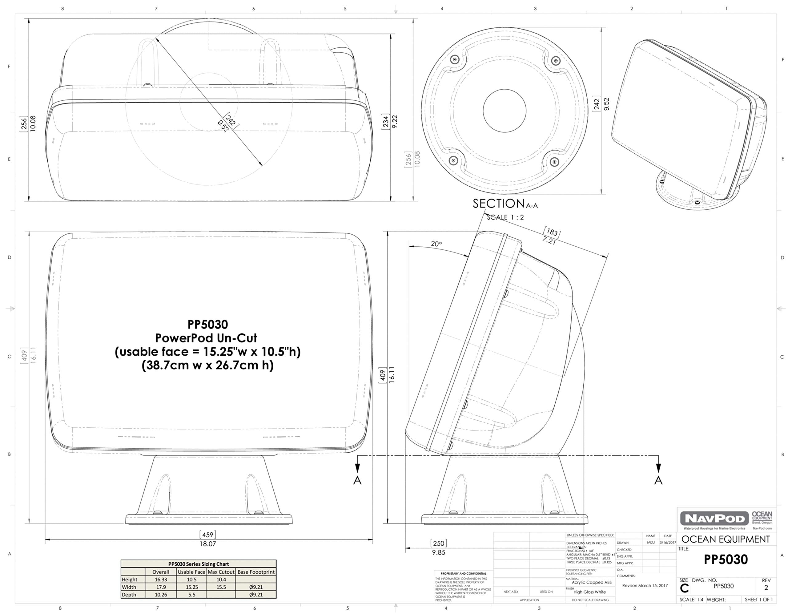 Navpod Pp5036 Powerpod Pre-Cut For Furuno Navnet Tztouch 14.1'' Tzt14 (Requires Flush Mount Bracket, Furuno Part No. Cp19-01501),WBEEAB00YAZJIZO