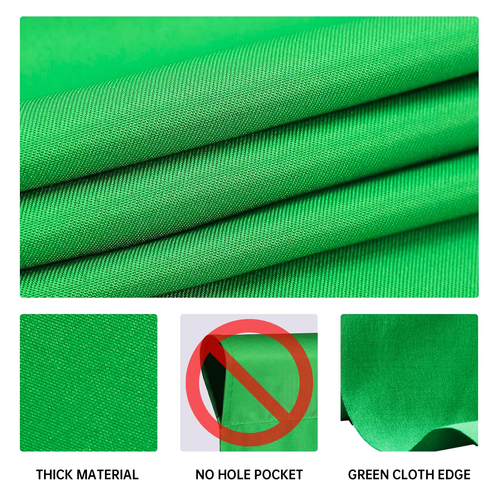 Beiyang 10 Ft X 20 Ft Photography Backdrop Green Screen, Green Background Non Reflective Fabric Wrinkle Resistance Photo Backgro