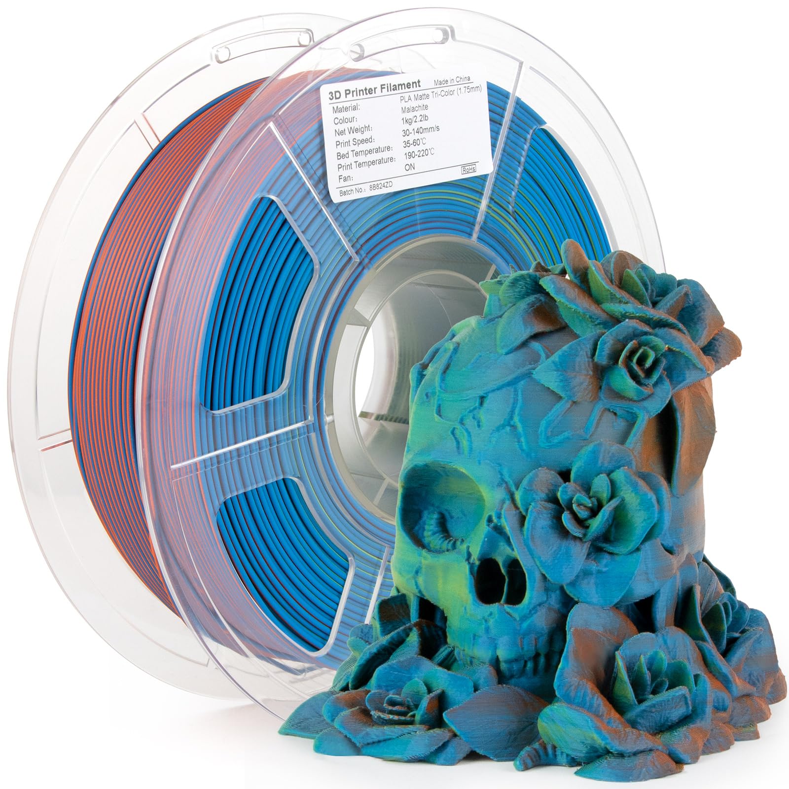 Isanmate Matte Tri Colors Filament 1.75Mm, 3 In 1 Color Coextrusion 3D Filament, Magic Color Change Filament 1.75Mm, Dimensional