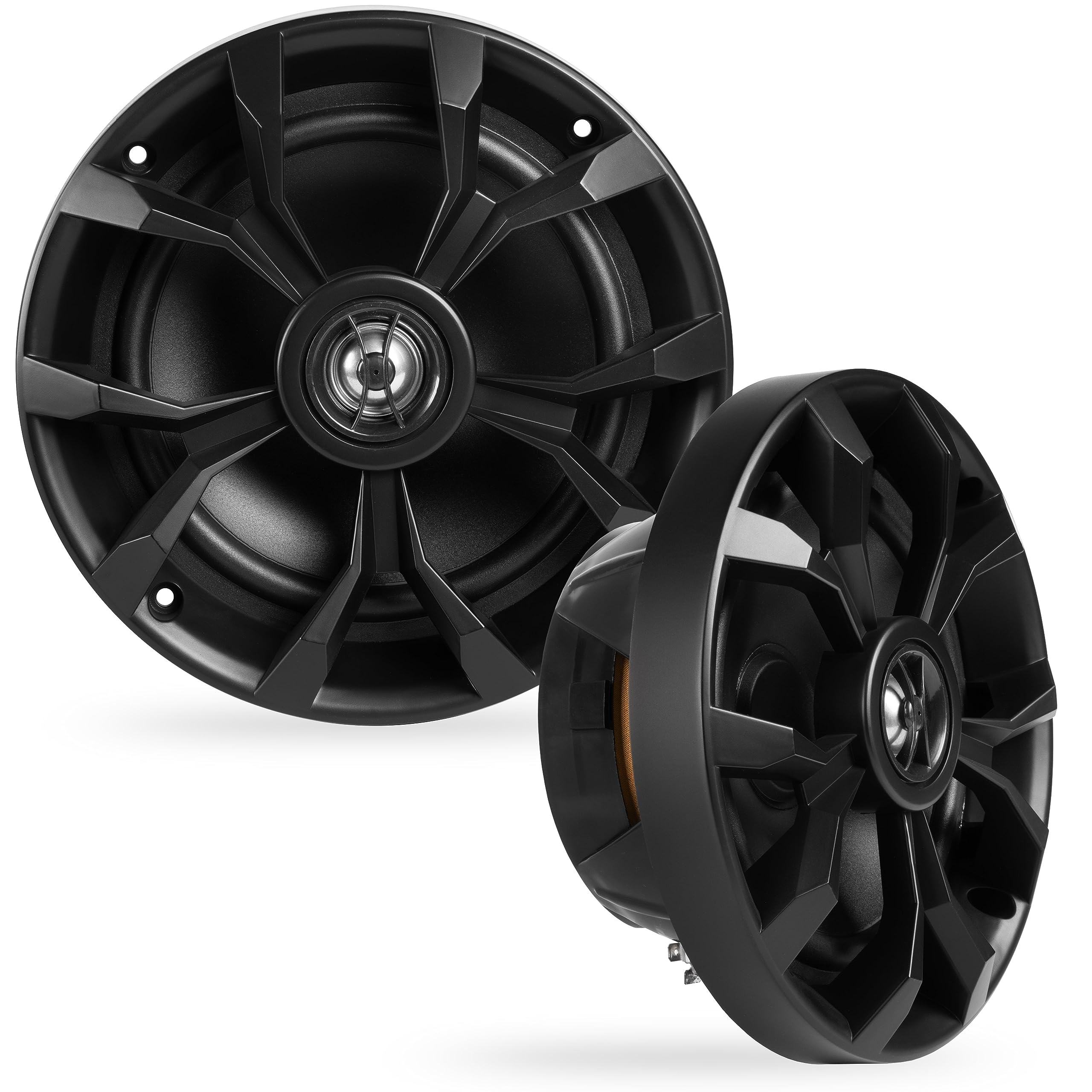 Belva Bbms65B 400W Peak (200W Rms) 6.5'' 2 Way Black Coaxial Marine Speakers For Boats/Atv/Utv/Sxs/Powersport