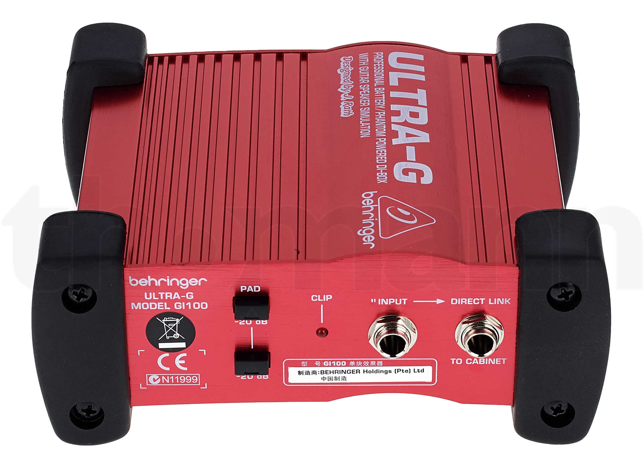 Behringer Ultra G Gi100 Professional Battery/Phantom Powered Di Box With Guitar Speaker Emulation, 10Hz 160Khz Frequency Response