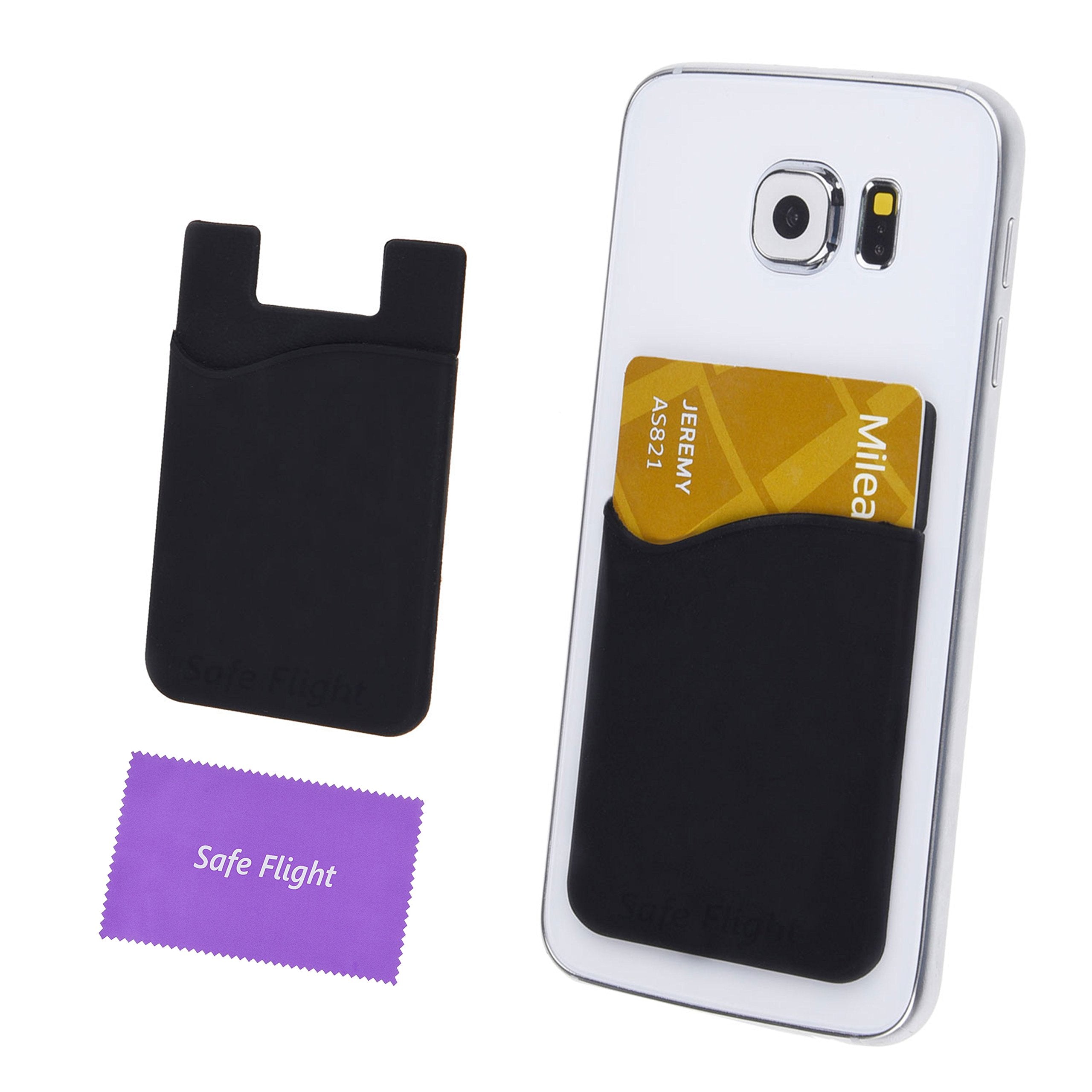 Credit Card/ID Card Holder - Can be attached to almost any Phone - Carry Essential Cards with your Phone - Silicone Material, ca