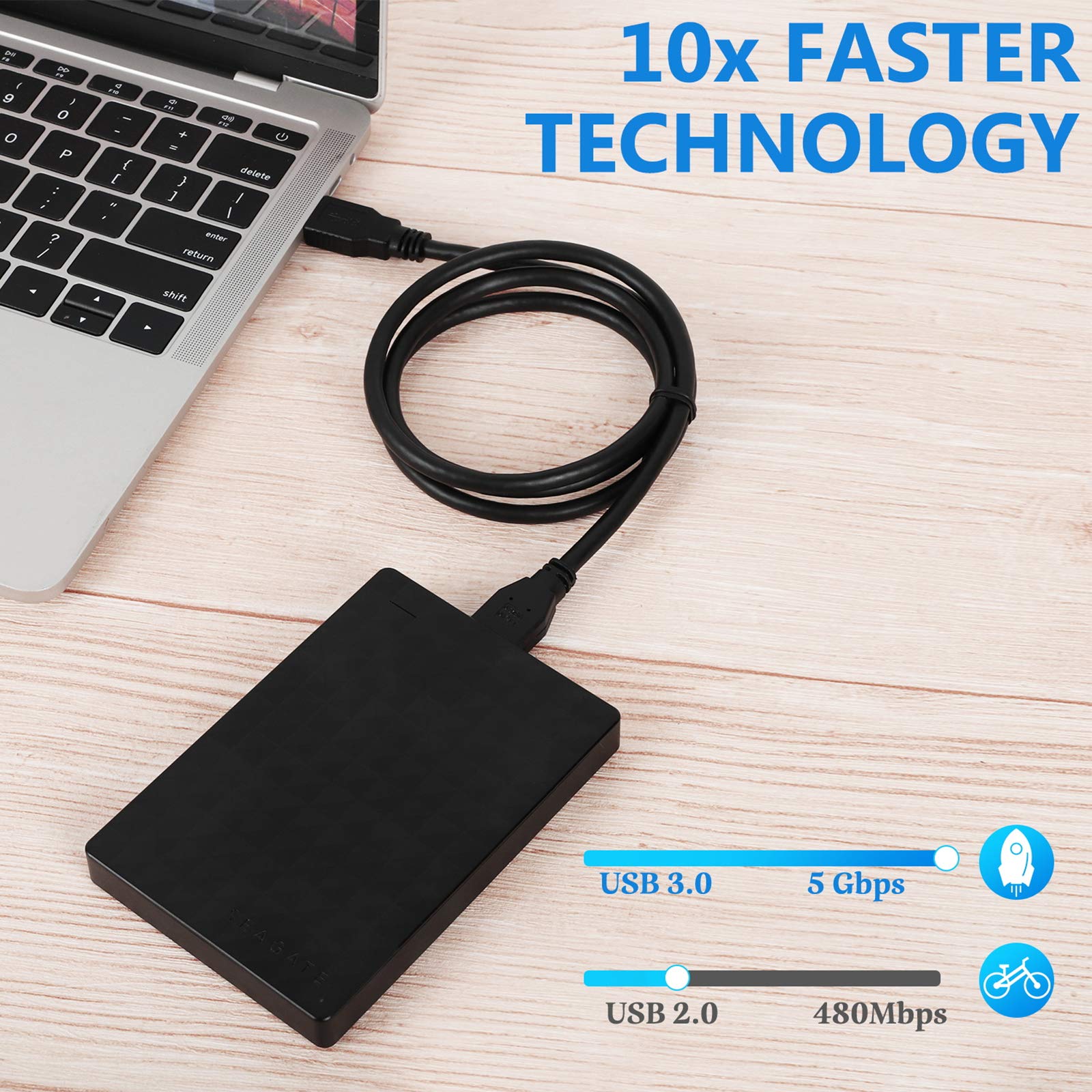 Micro Usb 3.0 Cable, External Hard Drive Cable Usb 3.0 A To Micro B Cable Compatible With Samsung Galaxy S5, Note 3, Note Pro 12
