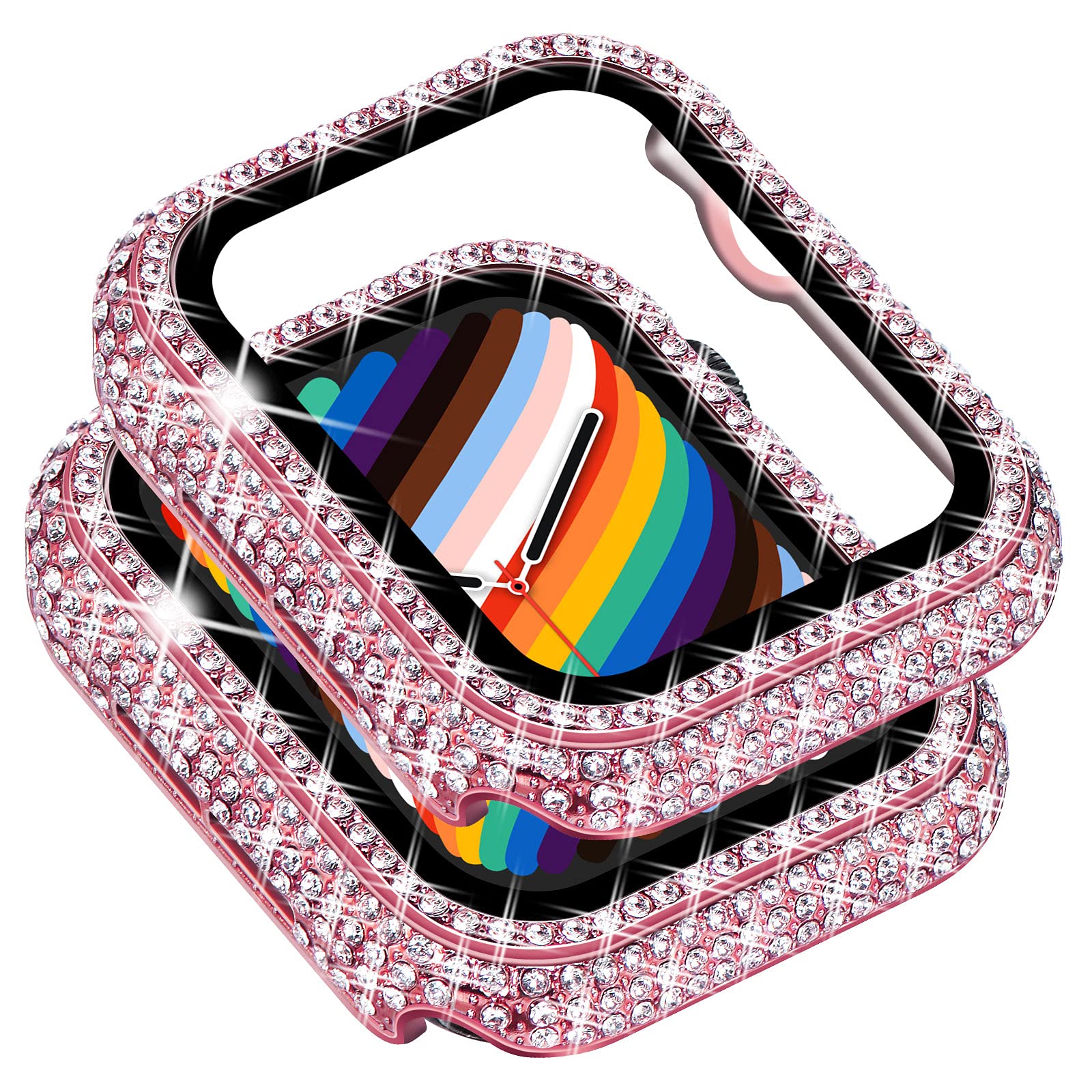 Surace Compatible With Apple Watch Case 44Mm With Screen Protector For Apple Watch Series 6/5/4/3/2/1, Bling Case 300 Crystal Di