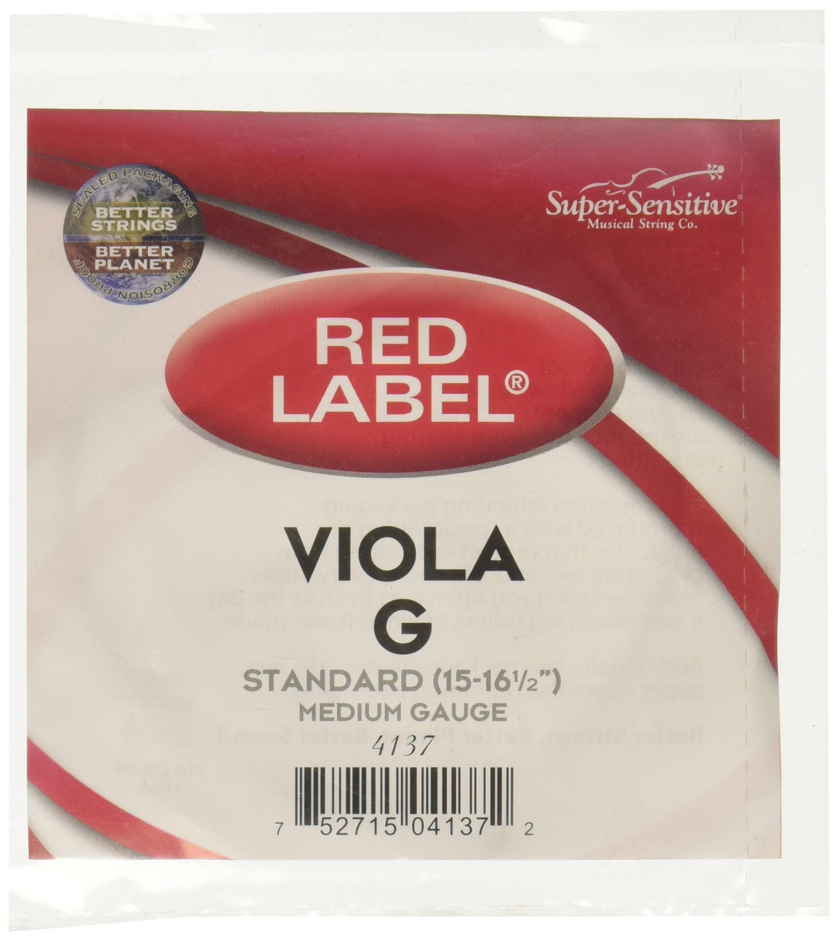 Super Sensitive Red Label 4137 Viola G String, Standard