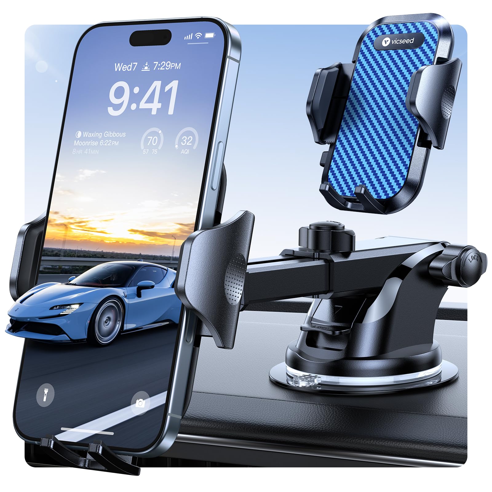 Vicseed [True Strongest Suction] [Pro Rally Racing-Grade] Phone Holders For Your Car 2025 Upgraded Car Phone Holder Mount Truck 