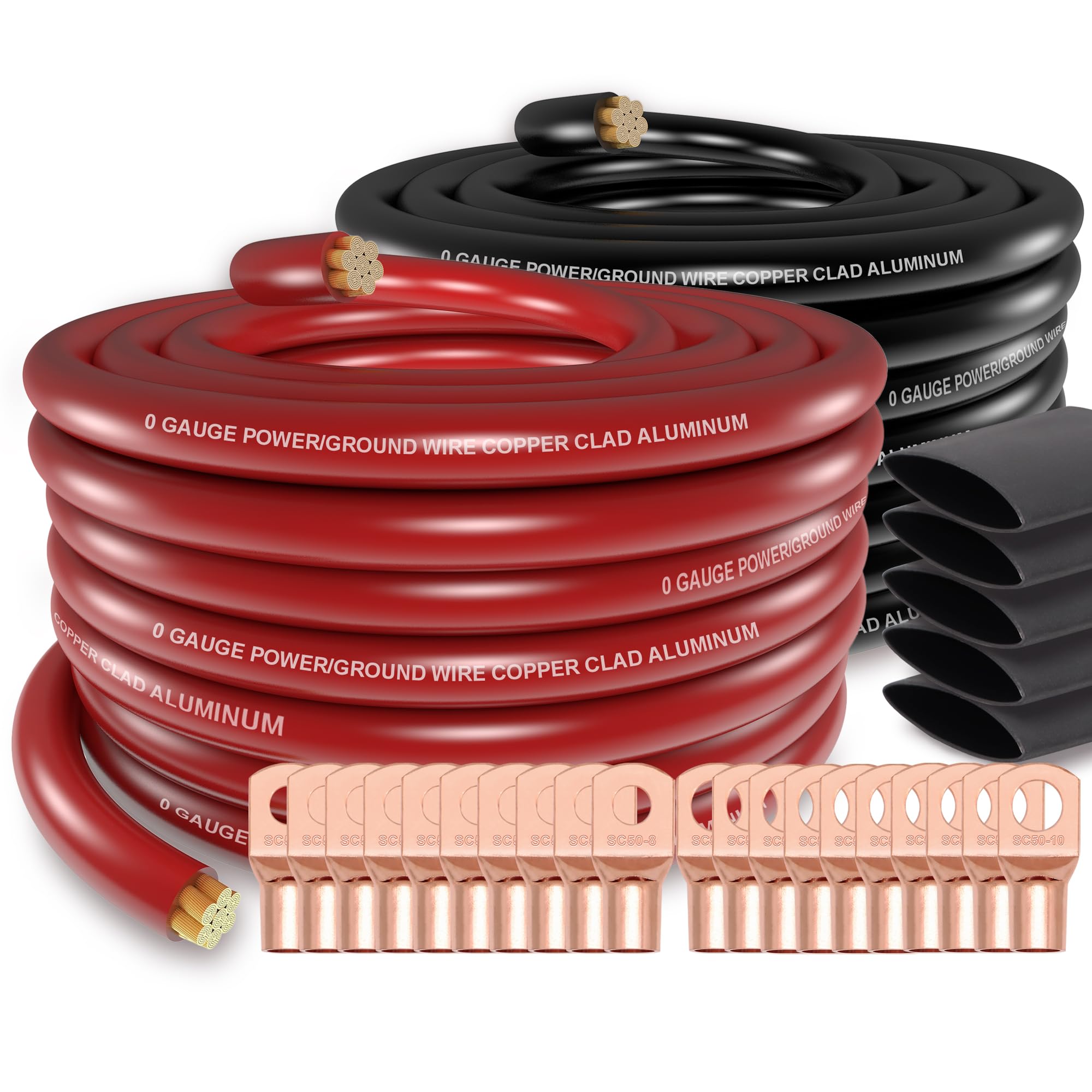 1/0 Gauge Wire (40Ft) Copper Clad Aluminum Caa Car Amplifier Power & Ground Cable,Primary Automotive Wire, Battery Cable, Car Au