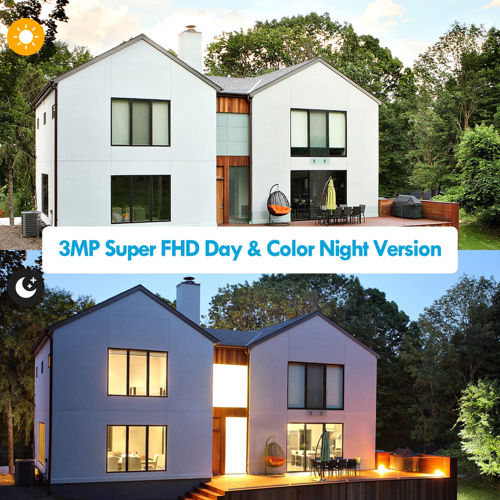 Wireless Cameras For Home/Outdoor Security, Solar Security Cameras Wireless Outdoor 355Ptz, 3Mp 2K Fhd Wifi Camera With Spotligh