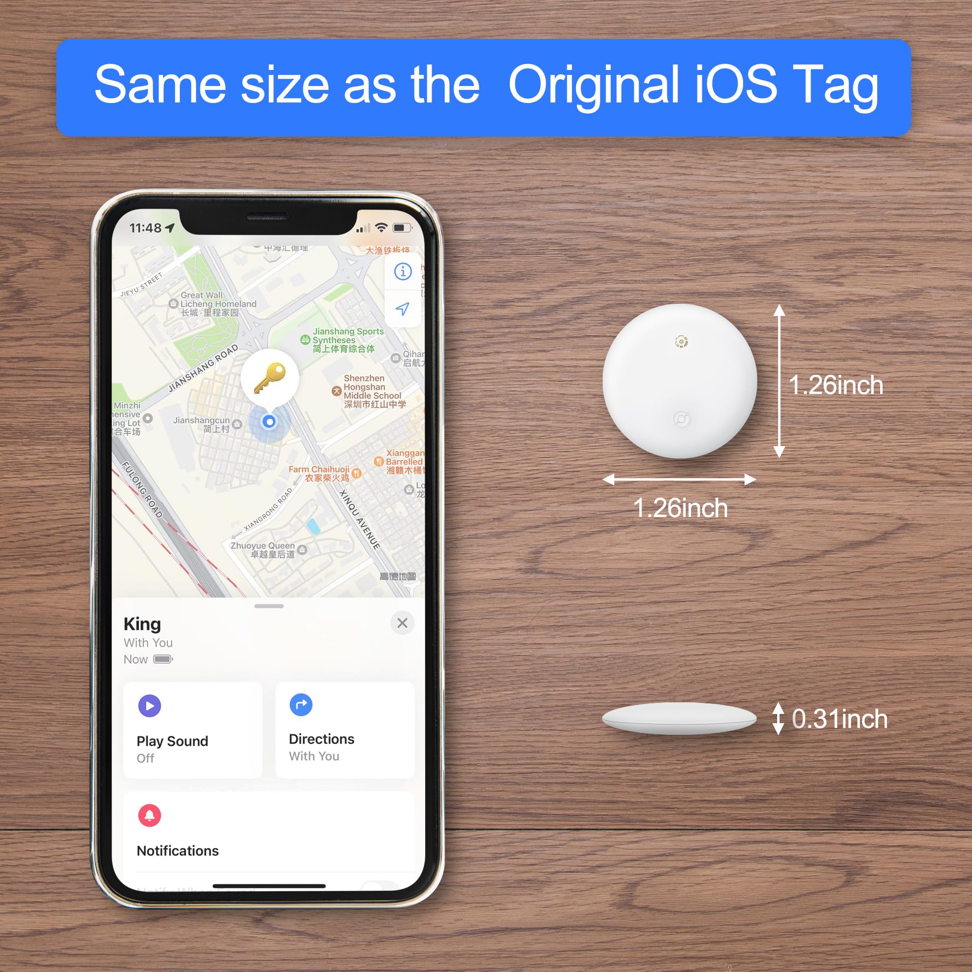 Roiciao 2 Pack Smart Air Tracker For Apple Find My (Ios Only), Key Finder Item Locator For Luggage,Wallet,Bicycle And More, Ipx6