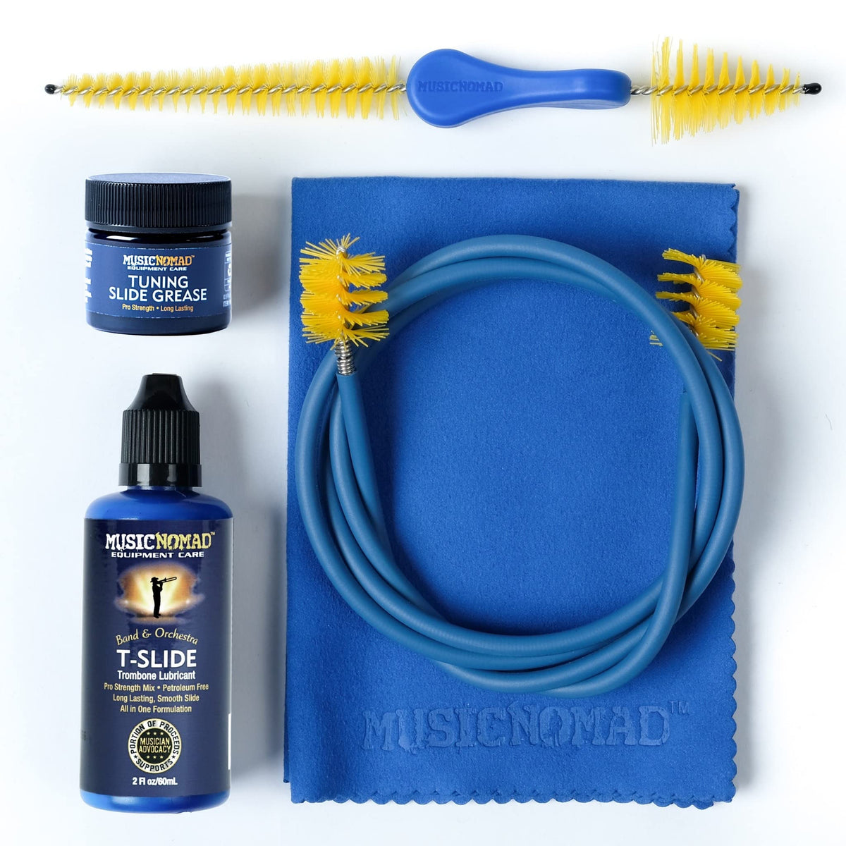 Musicnomad 5 Pc. Premium Trombone Cleaning & Care Kit With Extra Care Built Into Our Product Designs, Formulas, Instructions, Gi