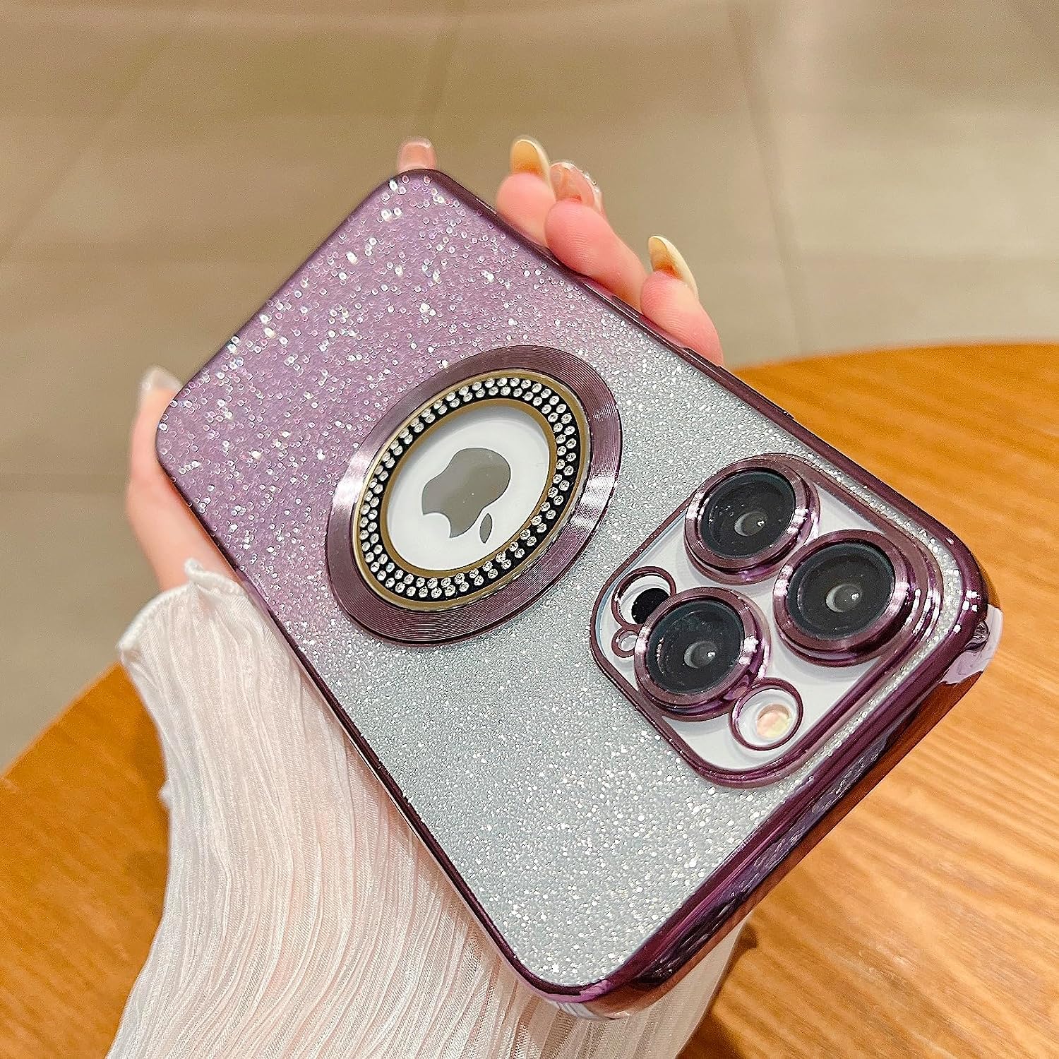 Misscase For Iphone 15 Pro Max Magnetic Glitter Case Compatible With Magsafe,Full Protection Slim Shockproof Anti Scratch Case W