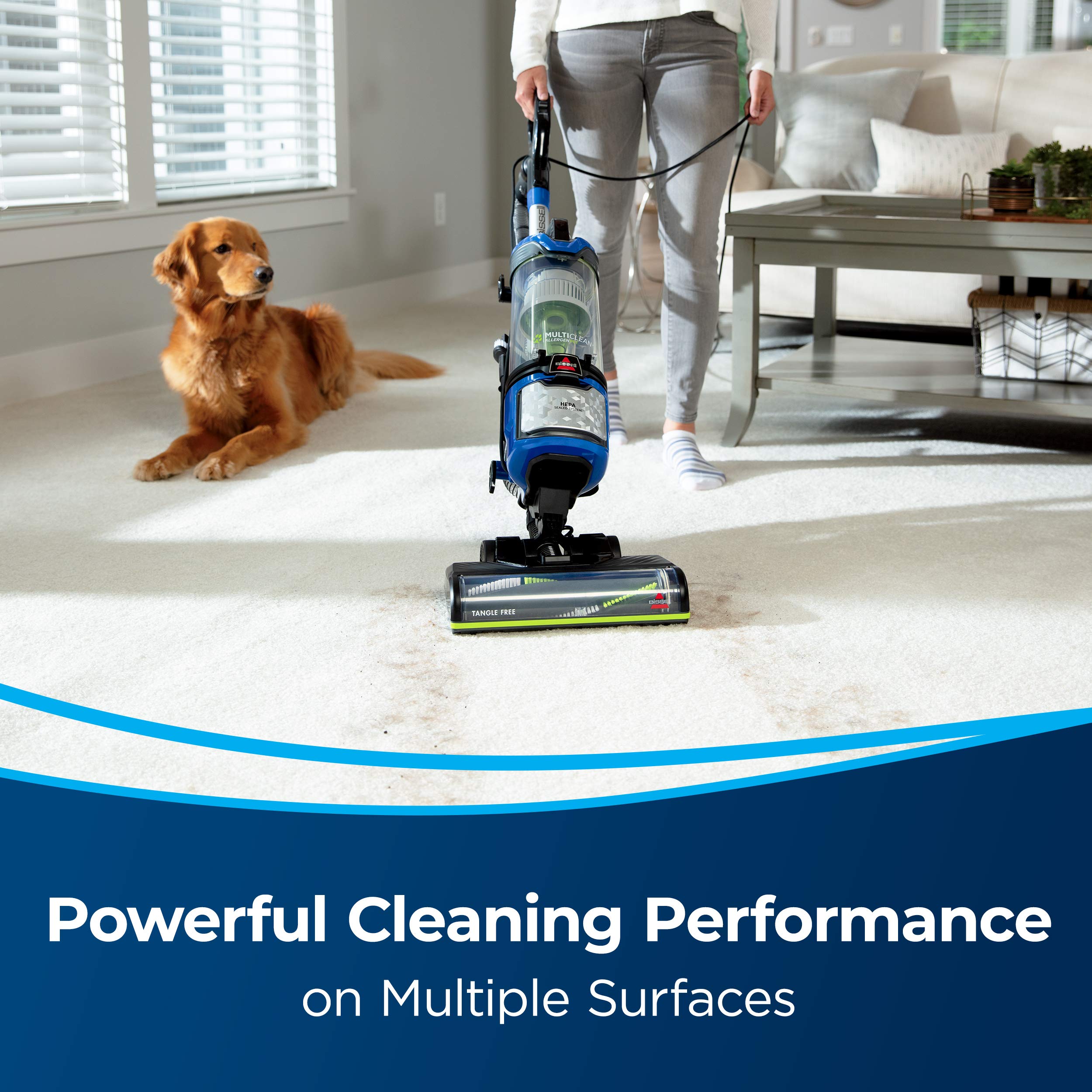 Bissell 2999 MultiClean Allergen Pet Vacuum - HEPA Filter, Powerful Cleaning, Gray