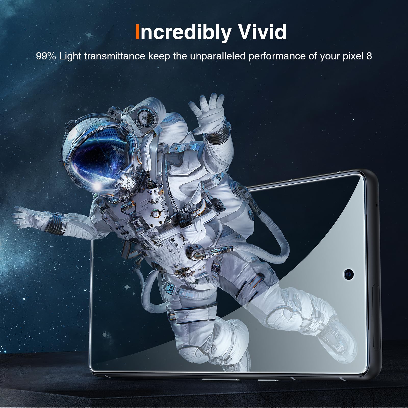 Lk 2 Pack For Google Pixel 8 Screen Protector With 2 Pack Camera Lens Protector, Hd Ultra Thin, 9H Hardness Tempered Glass Scree