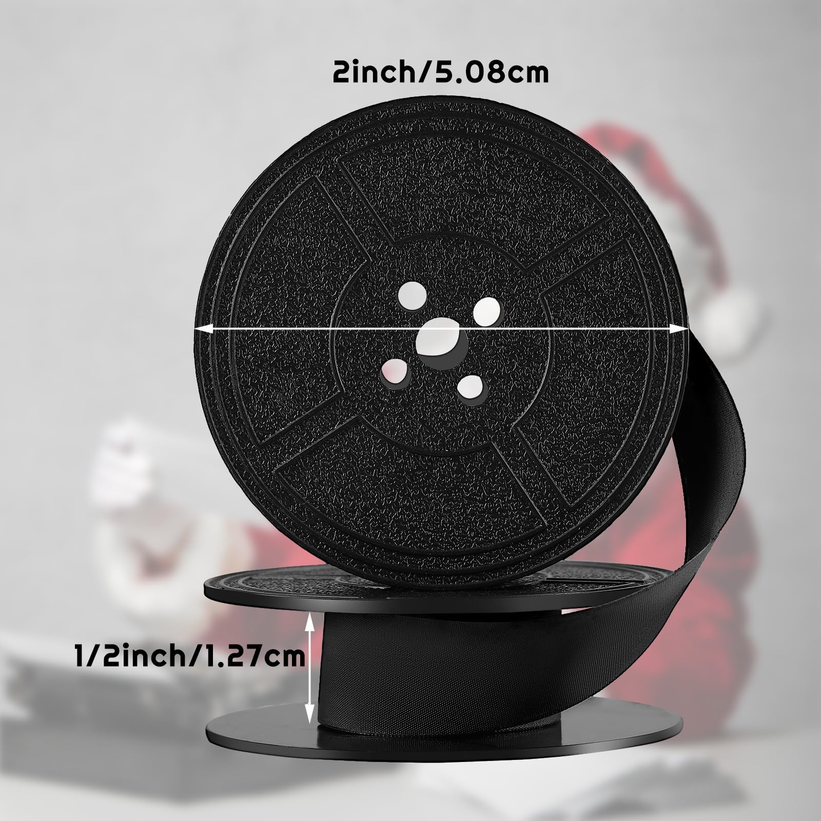 Jecery 2 Pairs Universal Typewriter Ribbon Twin Spool Vintage Typewriter Ink Ribbon Twin Spool Replacement Pack(Black)