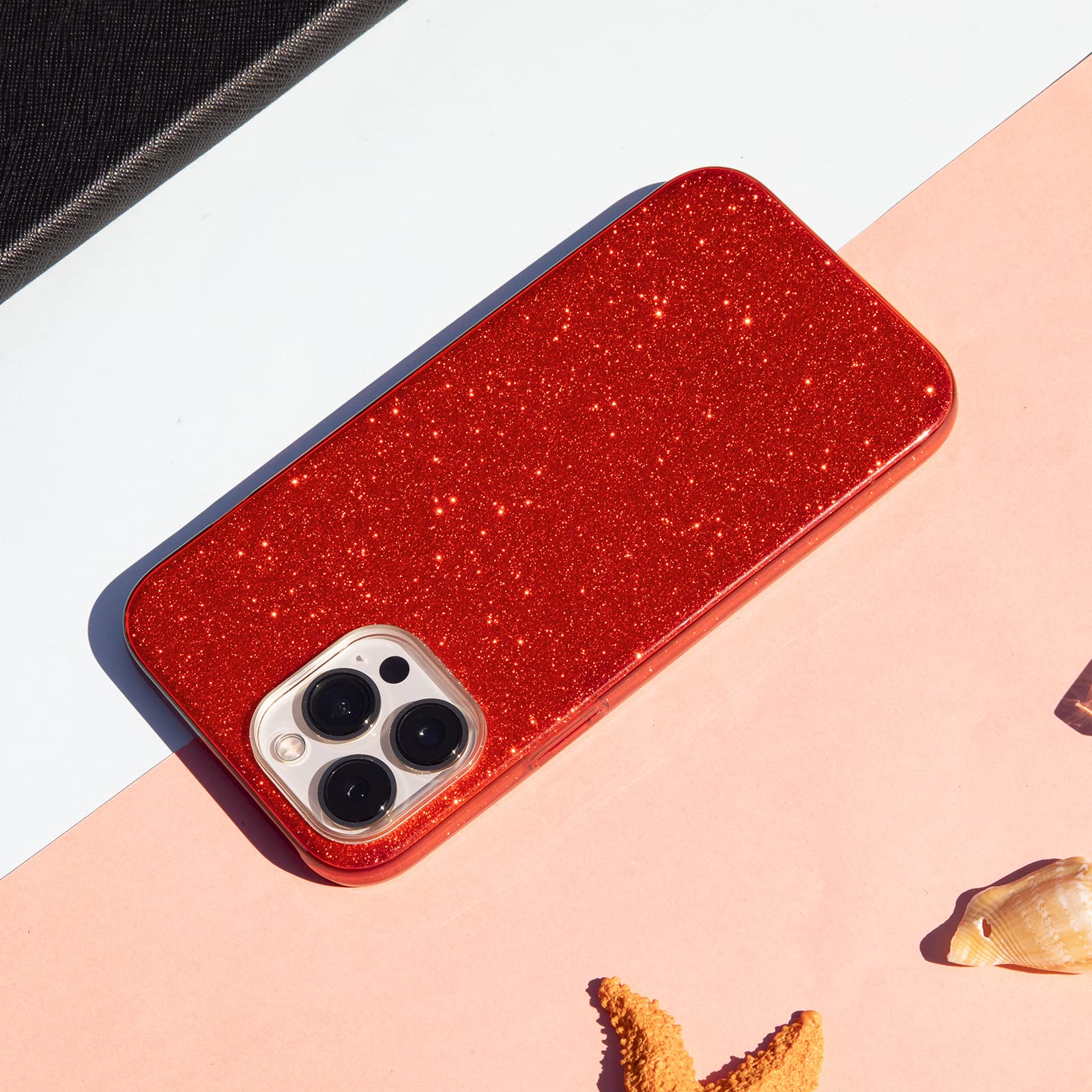MATEPROX iPhone 13 Pro Bling Sparkle Protective Case TPU Red 6.1 Inch