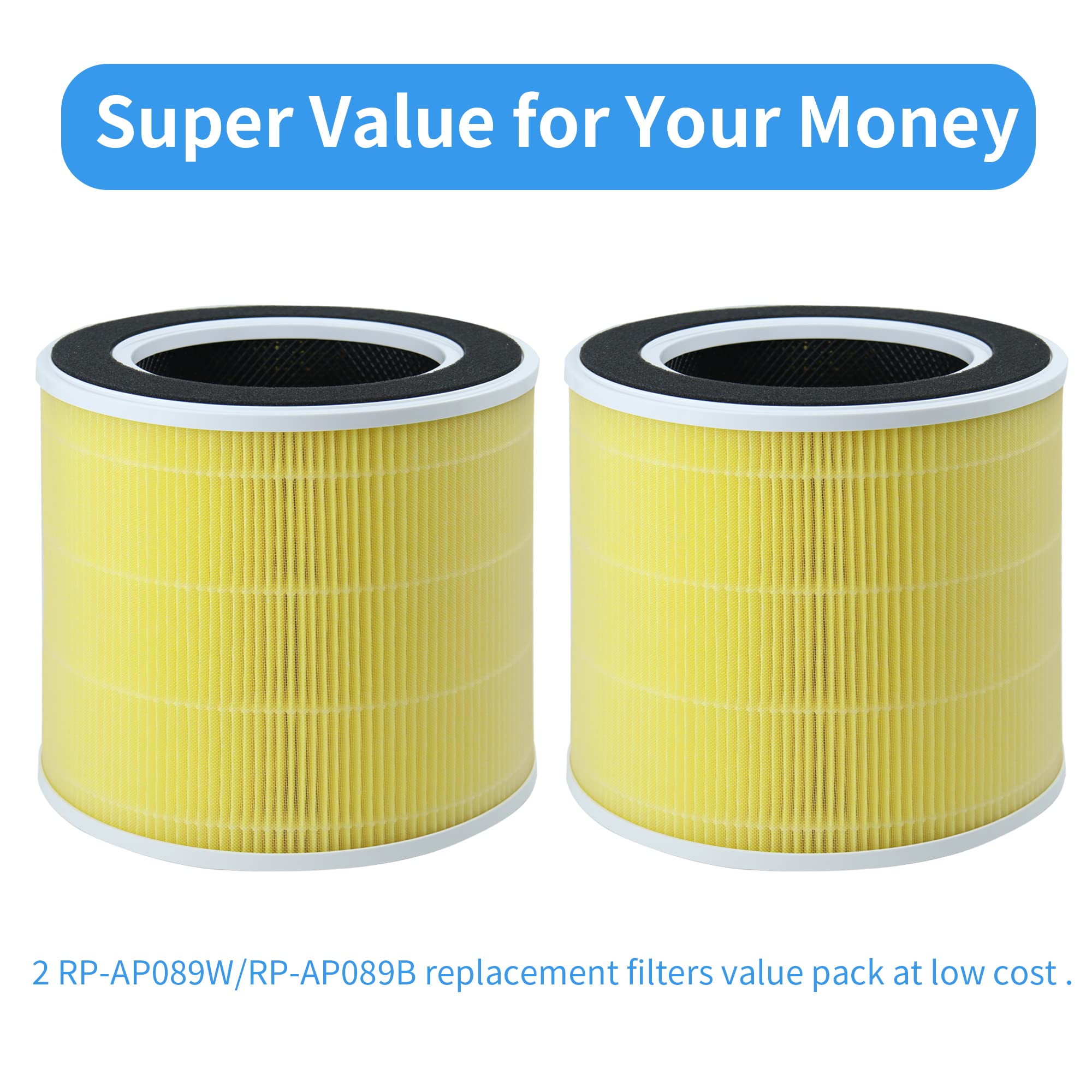 Xbww 2 Packs Rp Ap089 F1 Replacement Filter Compatible With Renpho Air Purifier Rp Ap089W Rp Ap089B Ap 089 Ap 089S
