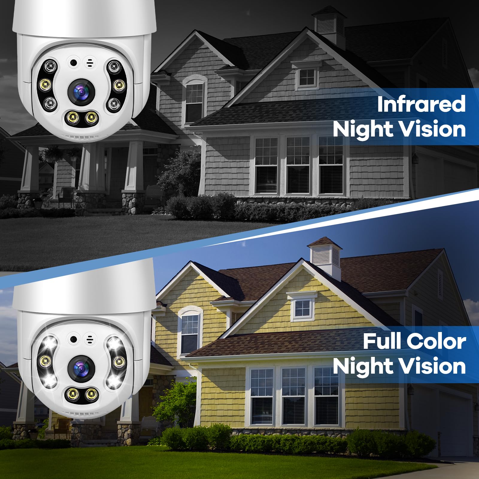 Ojr 2K Hd Light Bulb Security Camera Waterproof, 5G/2.4G Wireless Wifi Security Cam With Color Night Vision, Human Motion Detect