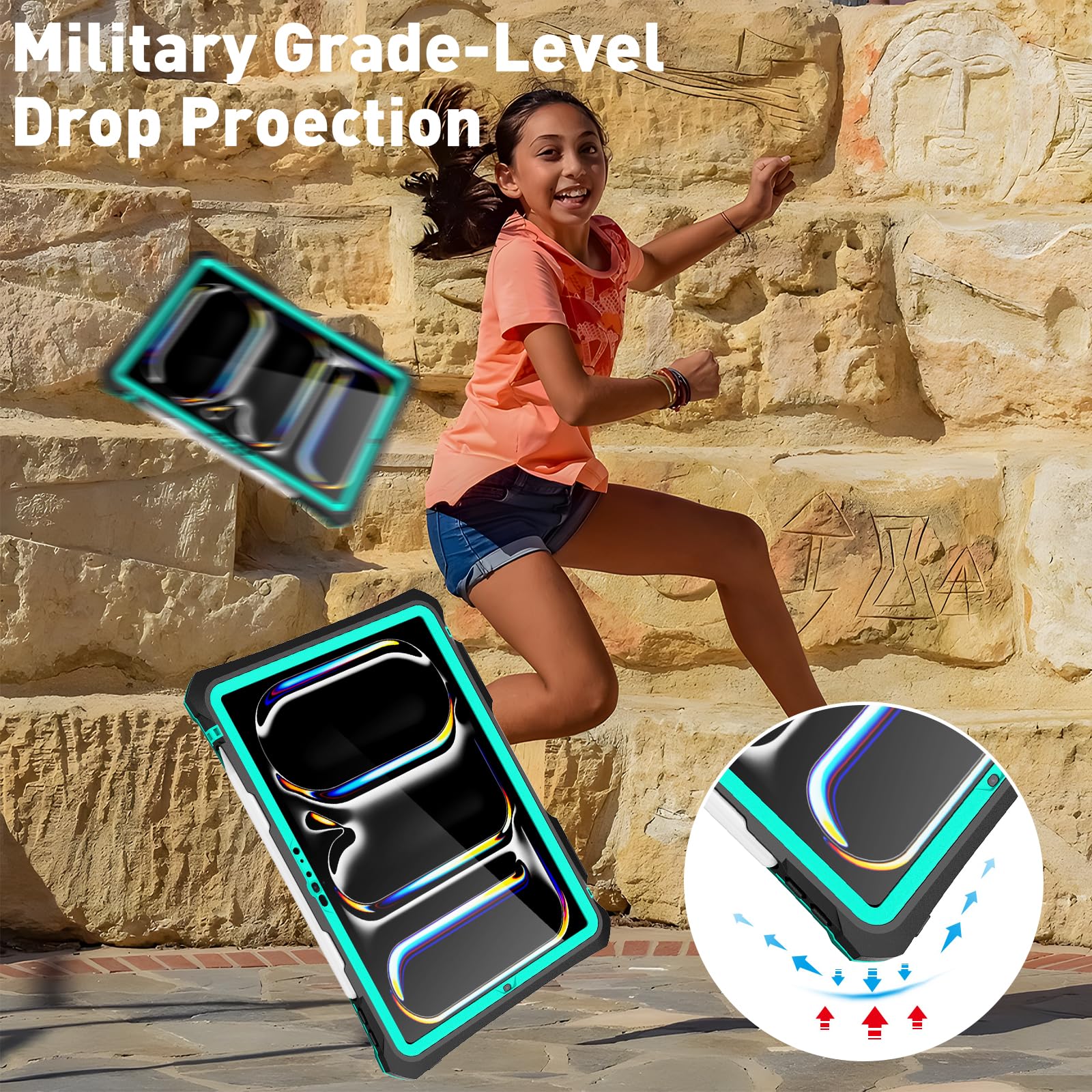 Transy For Ipad Pro 11 Case 2024   Waterproof Case For Ipad Pro 11 Inch M4 (5Th Generation), Full Body Protection Case Shockproo