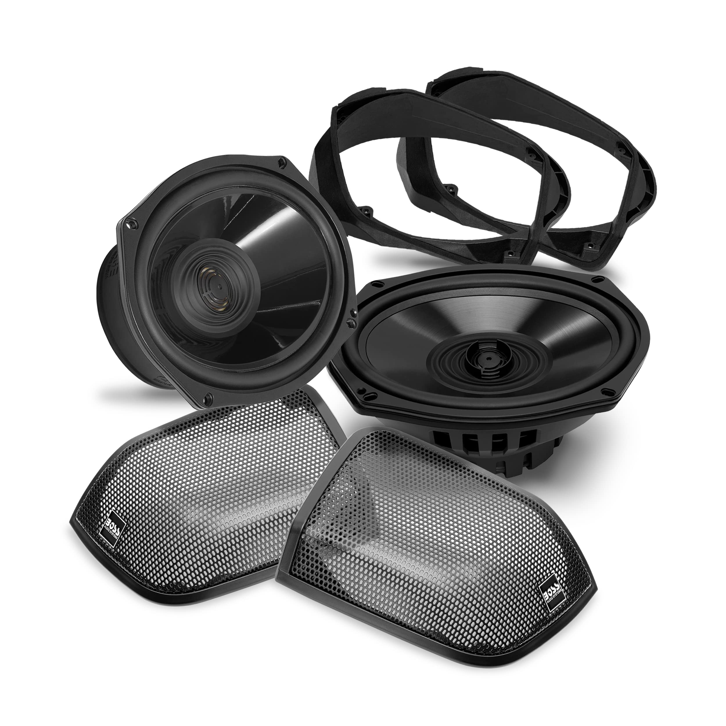Boss Audio Systems Bhd14 Harley Davidson 6 X 9 Inch Saddlebag Speaker Kit   Fits Select 2014+ Road Glide And Street Glide Motorc
