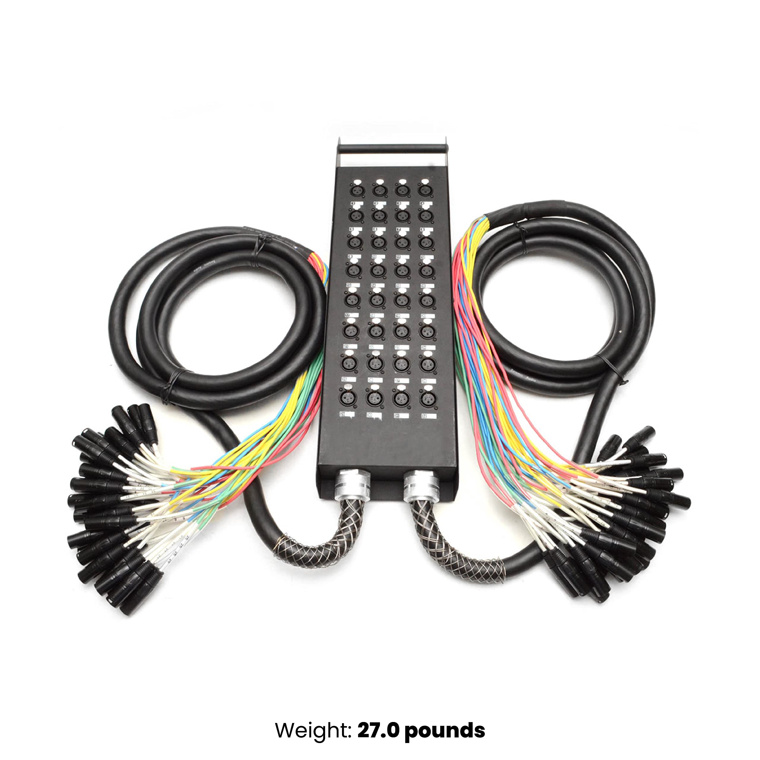 Seismic Audio - New 32 Channel Xlr Send Splitter Snake Cable With Box - Two Trunks 15' Fantails Each - Pro Audio Stage, Studio,