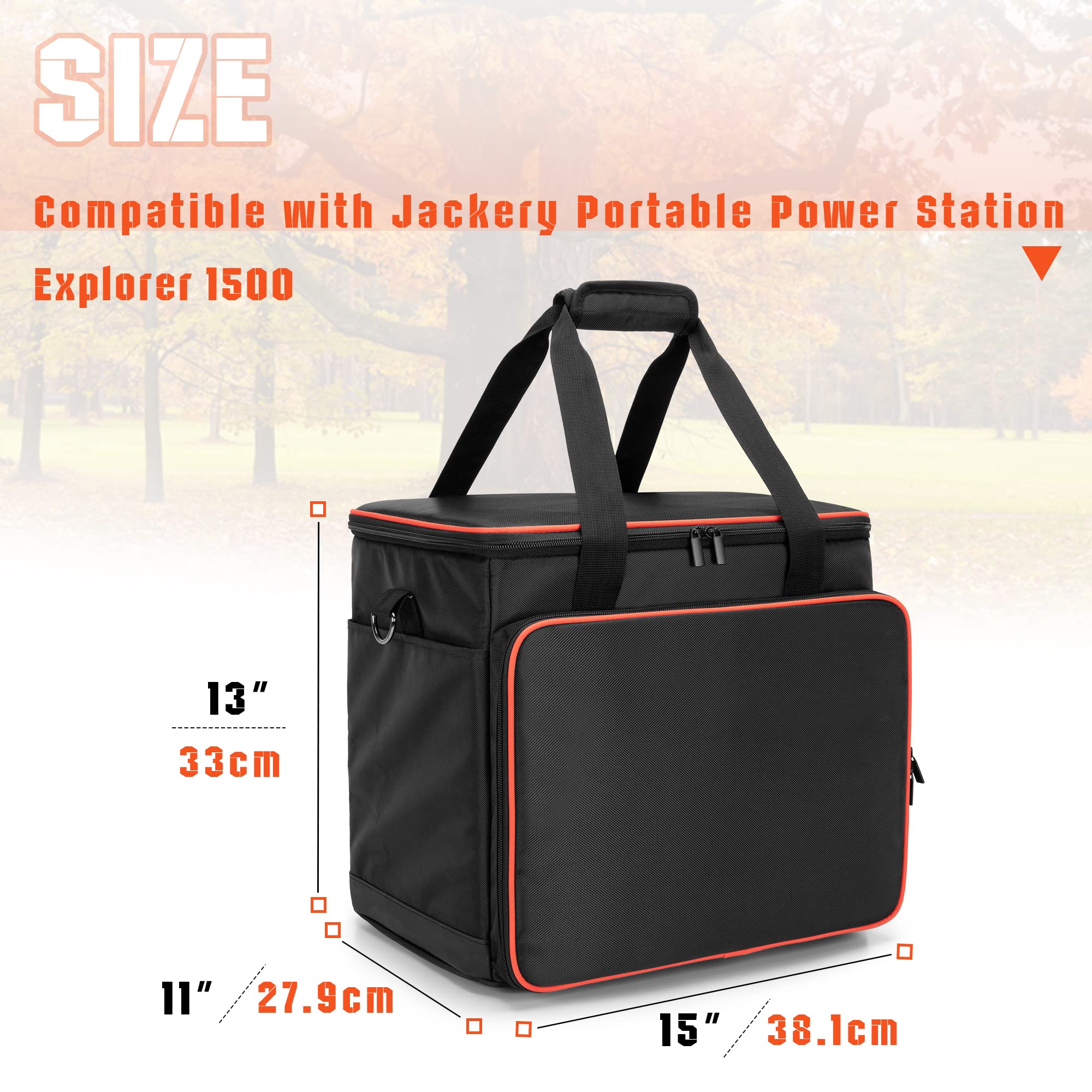 Trunab Travel Carrying Bag Compatible With Jackery Explorer 1500, Portable Power Station Storage Case With Waterproof Bottom And