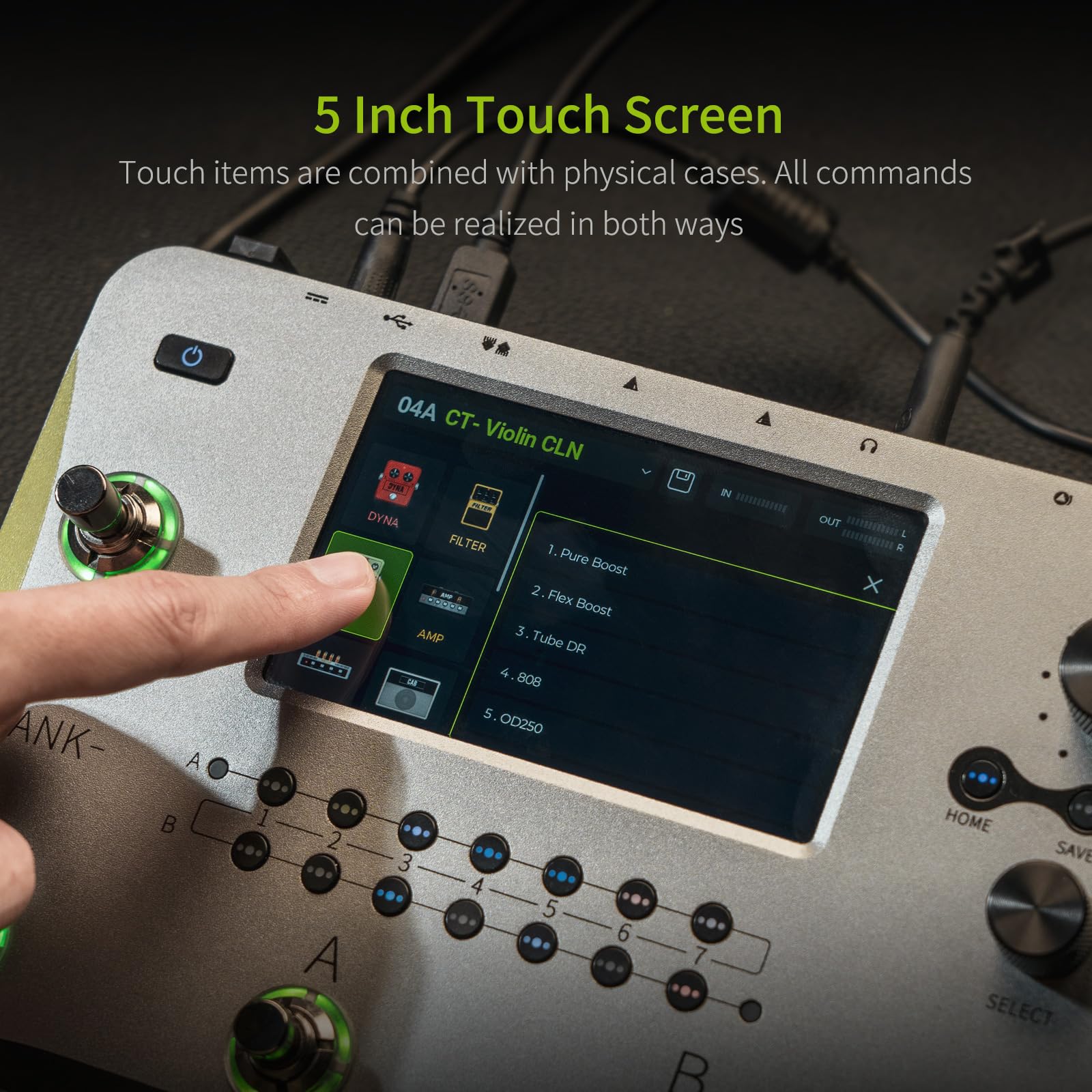 Mooer Ge1000 Guitar Mutieffects Pedal Dual Effects Chains Processor With Ai Equalization, 5' Touch Screen, 300+ Effects, Third Brand Irs, Stereo Sound Out Put, Xlr, Midi Port, Guitar/Bass