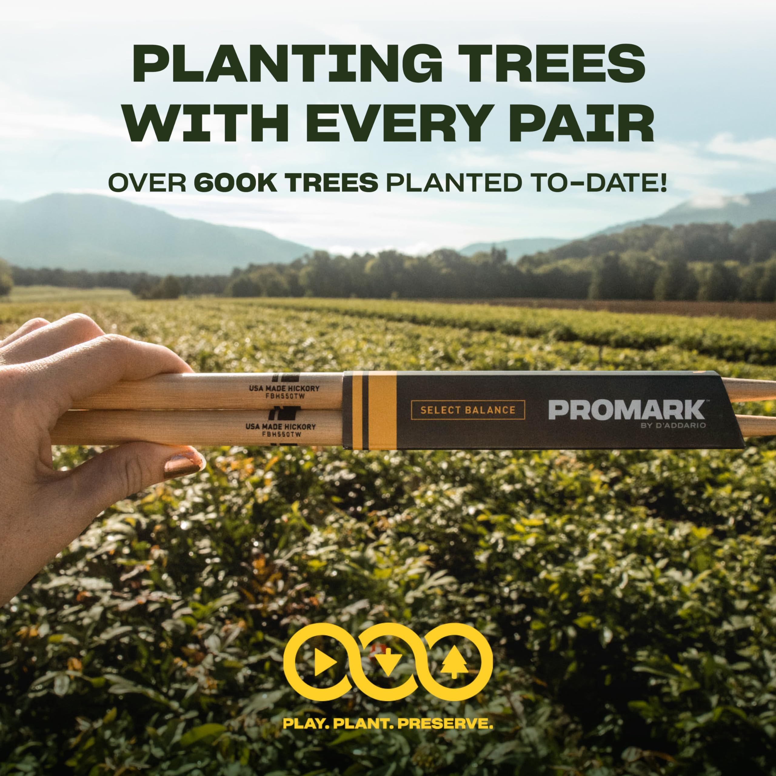 Promark Drum Sticks   5A Drumsticks   Rebound   Made From Hickory Wood   Drum Accessories   Acorn Tip Drum Sticks  3 Pairs Of Re